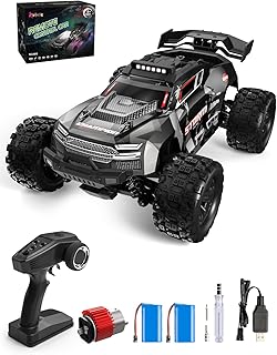 Kiztoys Voiture Télécommandée - 2,4 GHz RC Rapide Tout Terrain Voiture 40 km/h avec Lumières 1:18, 4WD High Speed RC Buggy Crawlers Radiocommandée Jouet Cadeau pour Enfant Adulte