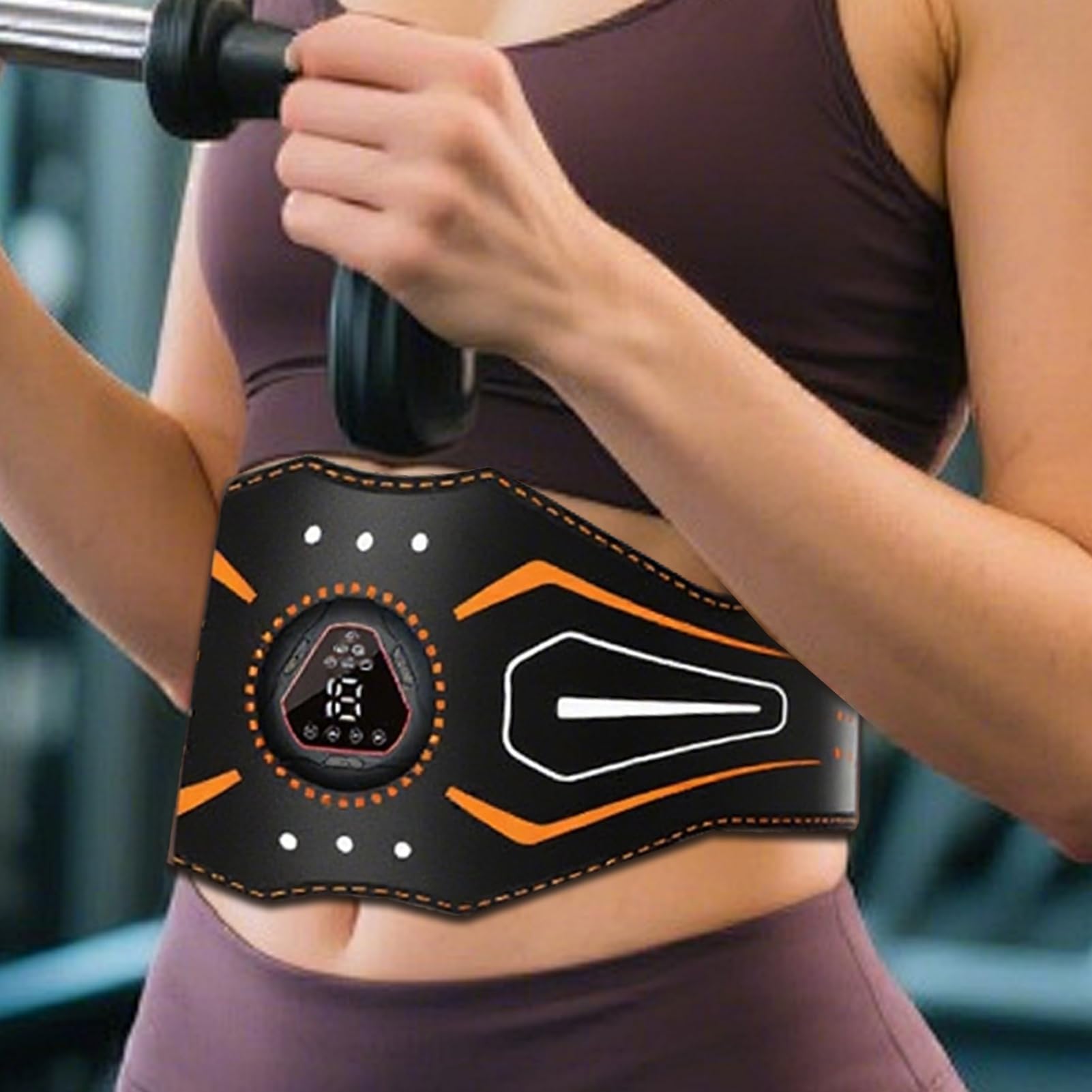 EMS Trainingsgerät,Bauchtrainer Elektrisch EMS Bauchtrainer Gürtel - Ab Stimulator Mit 18 Stufen & 6 Programmen, Digitaldisplay Für Muskelaufbau, Für Zuhause, Fitnessstudio, Reise (118cm, USB)