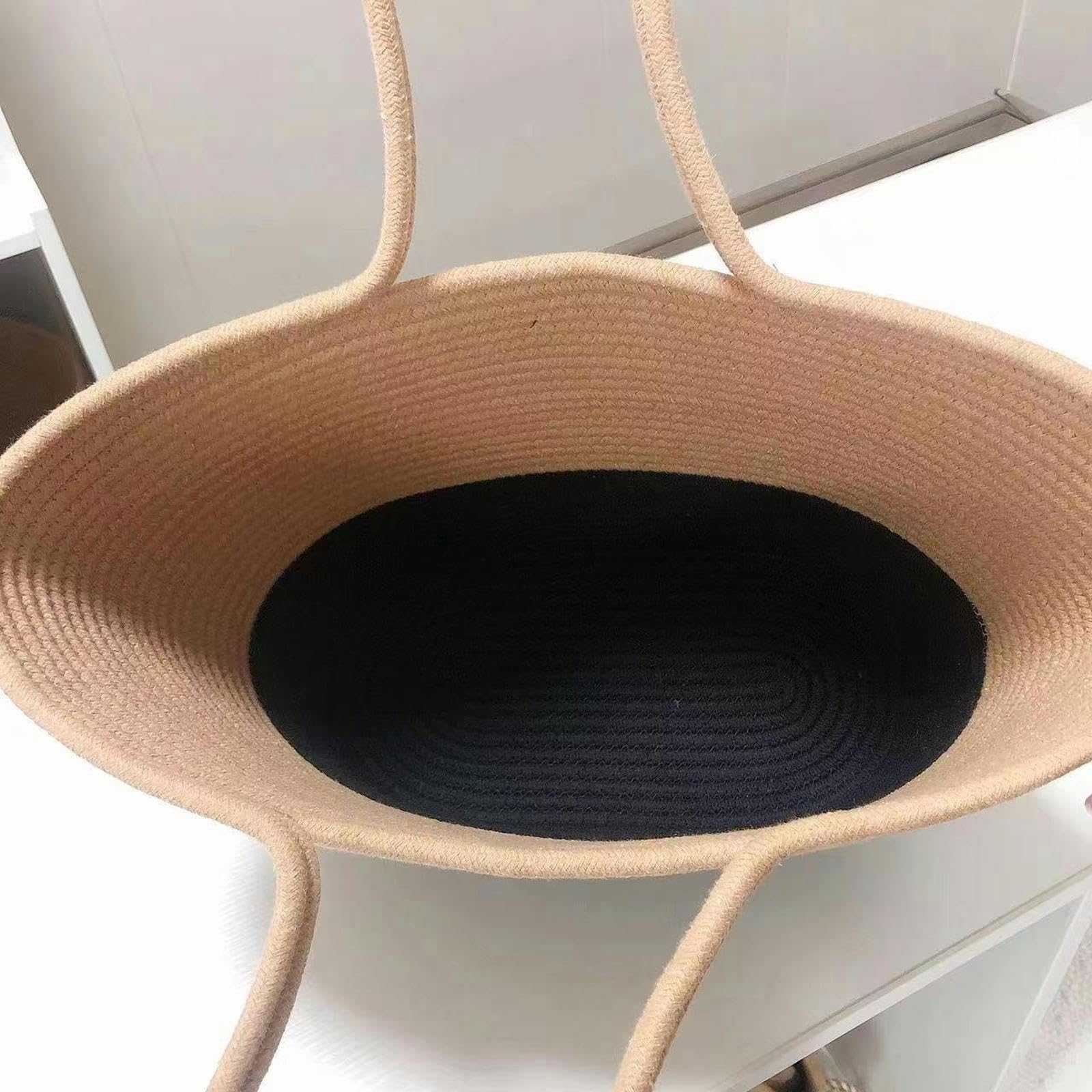 strohtaschen Damen Handgefertigte Handtasche Im Nischendesign Aus Gewebtem Baumwollseil Strandtasche Für Den Sommer Vielseitige Umhängetasche Für Damen