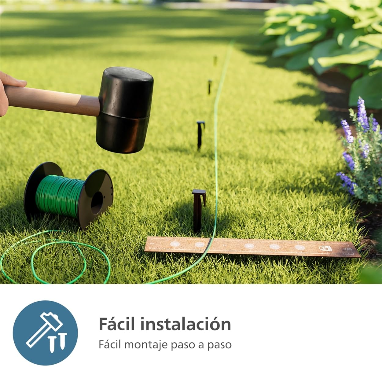 Accesorio para Robot cortacésped Philips con tecnología GardenCare – Cable delimitador de 100 m, Compatible con la Serie 3000, Resistente y de Larga duración (RSL0010/01)
