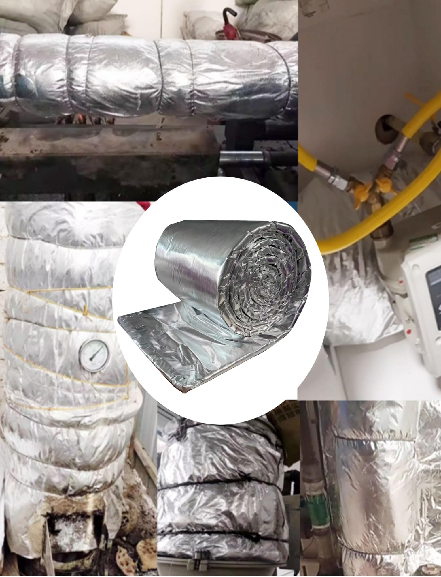 Manta aislante de fibra de cerámica, ignífuga y ahorro de energía para deflectores de estufas, conductos de horno, forros de horno