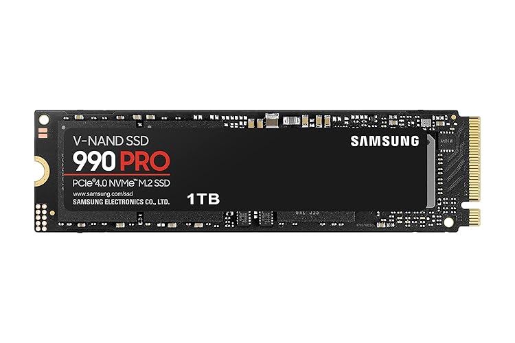 Samsung 990 PRO 1TB PCIe 4.0 (up to 7450 MB/s) NVMe M.2 (2280) Internal Solid State Drive (SSD) (MZ-V9P1T0BW) - 1 TB - 990 PRO
