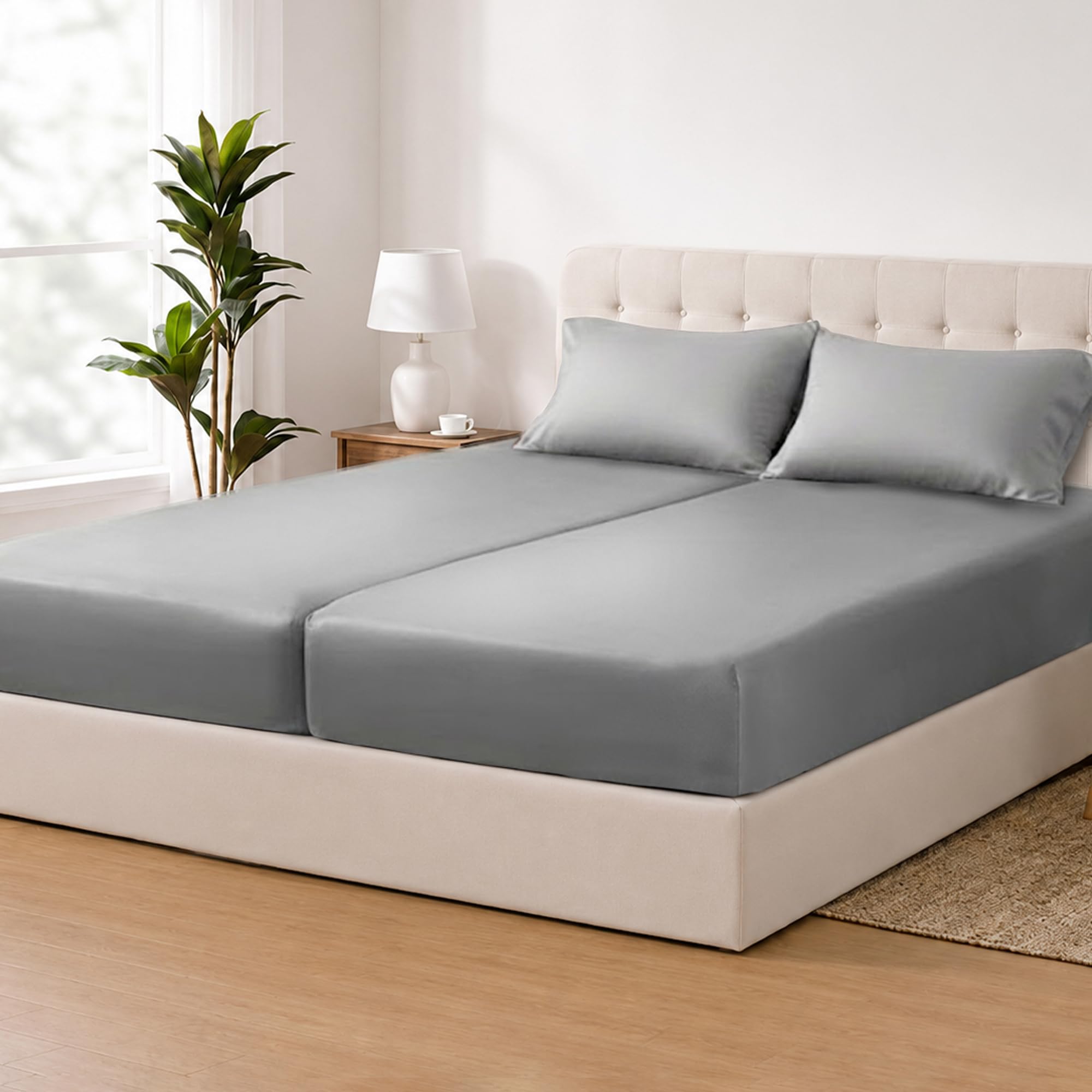 Photo 1 of ACCURATEX Cooling Sheets for Hot Sleepers, Split California King Size,Grey