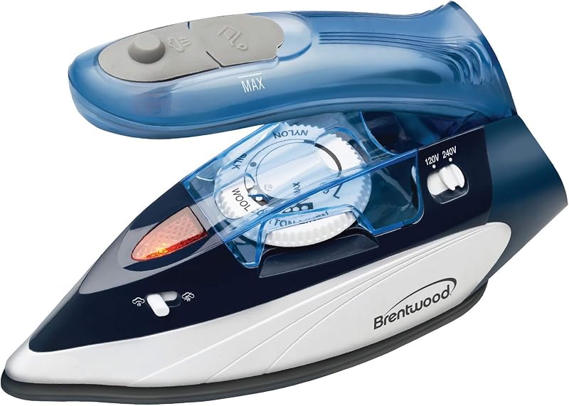 MPI-45 Travel Iron with Steam 800-Watt Dual Voltage,Non-Stick,Blue