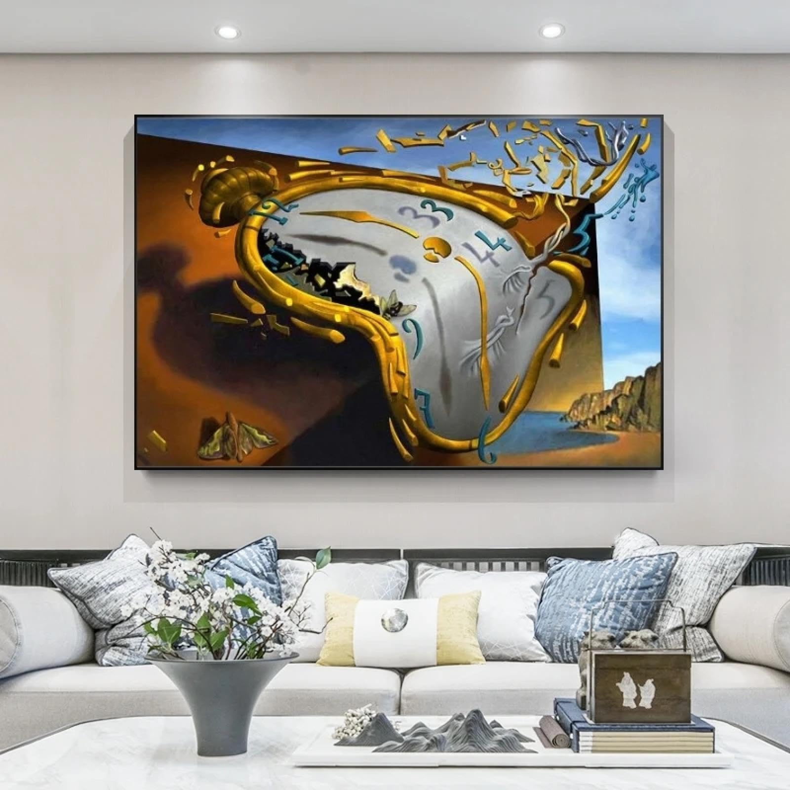 Zhadongli Art No Frame The Persistence Of Memory Canvas Paintings By Salvador Dali Famous Wall Art Posters And Prints Wall Pictures Home Decor 70X100cm(28X39in) Frameless