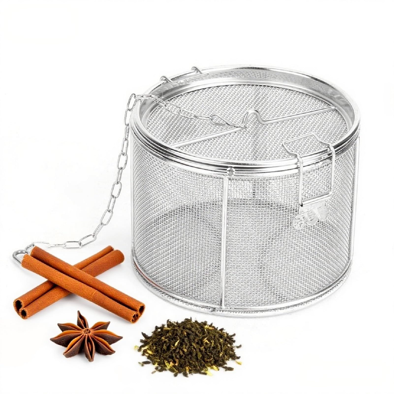 Sfera Per Spezie in Acciaio Inossidabile Infusore da Cucina per Tè, Cestello di separazione per spezie e condimenti Condimenti e Spezie – Colino con Gancio, Filtro per Cottura e Separazione Alimenti