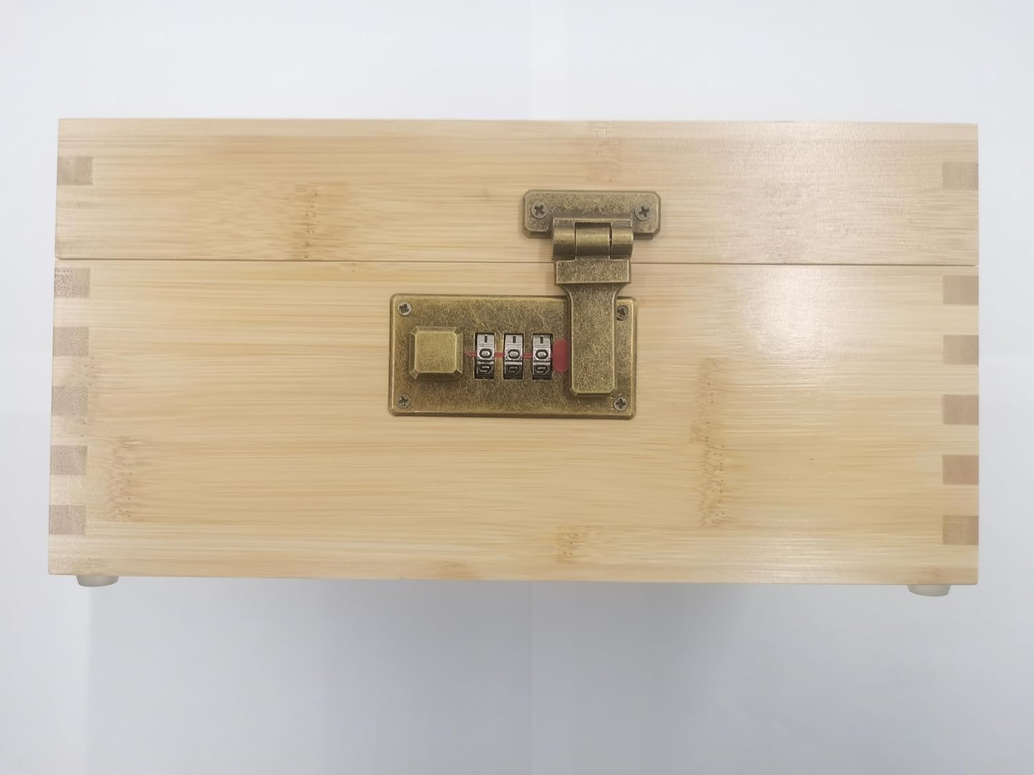 Bamboo Box with Combination Lock Home Decorative Storage Box Organizer for Coffee Bean Candy Tea Great Gift