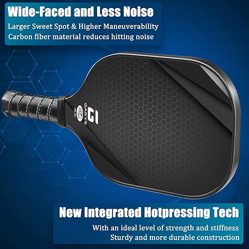 Miniatura 8 de GARYE Juego de 2 palas de pickleball aprobadas por USAPA, juego de pickleball de fibra de carbono, raquetas ligeras de pickleball, paquete de 2 con