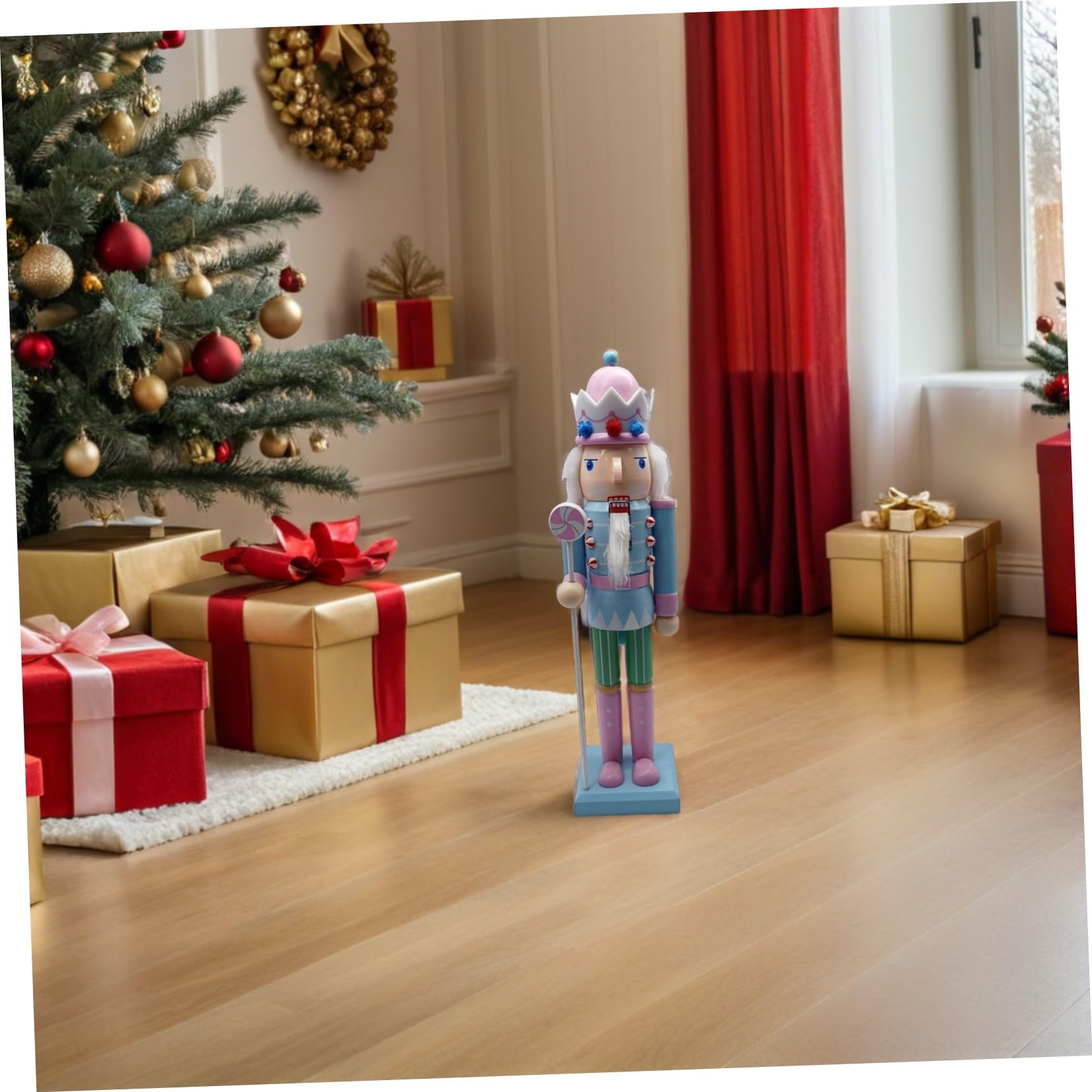 GLEAVI Nussknacker-Soldat als Ornament Traditionelle Weihnachtsdekoration mit Nussknacker-Figur aus Holz Dekorative Figur für Kaminsims Regal oder Tisch Weihnachtsfigur für Feiern