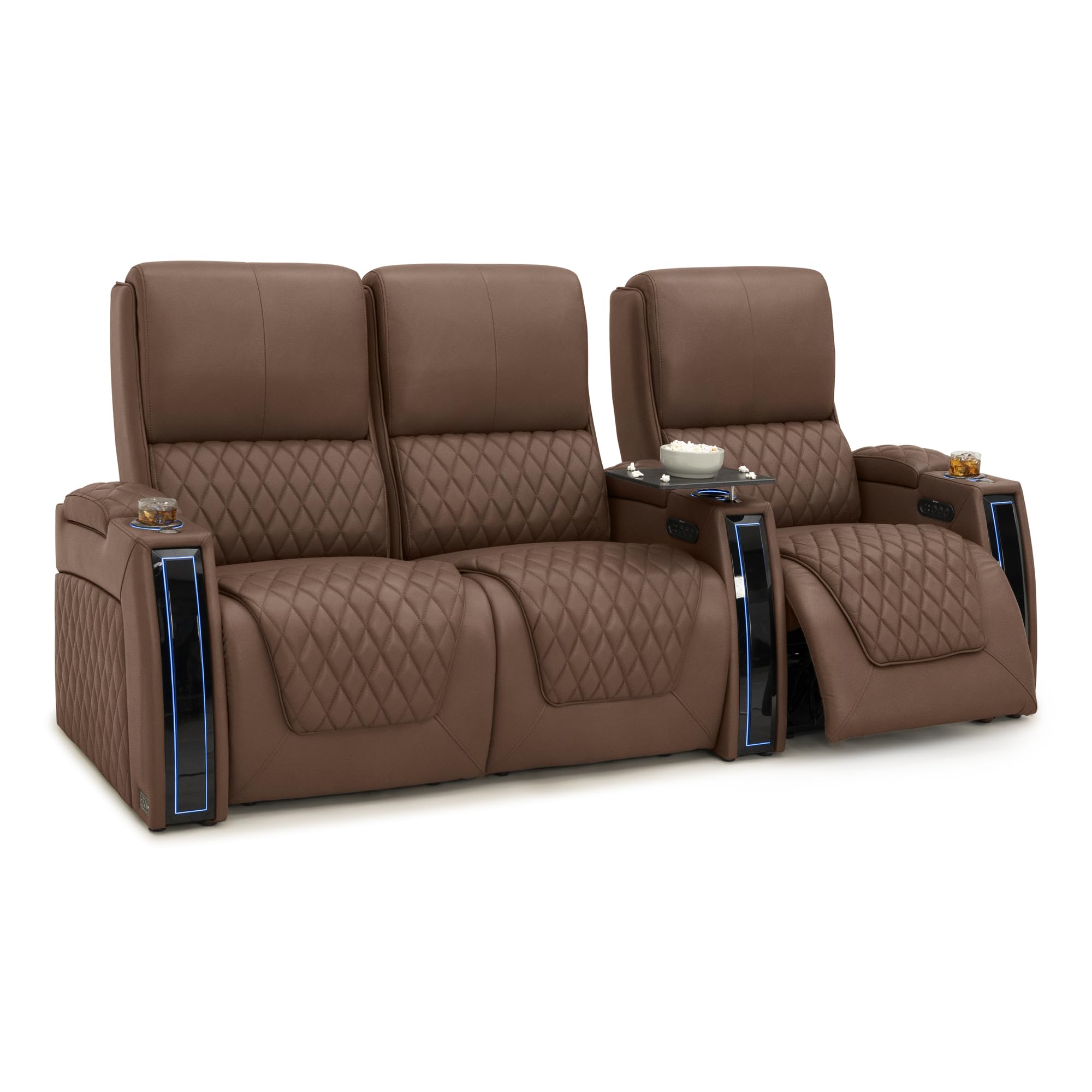 Seatcraft Apex Home Theater Seating Tobacco Row of 3 Left Loveseat