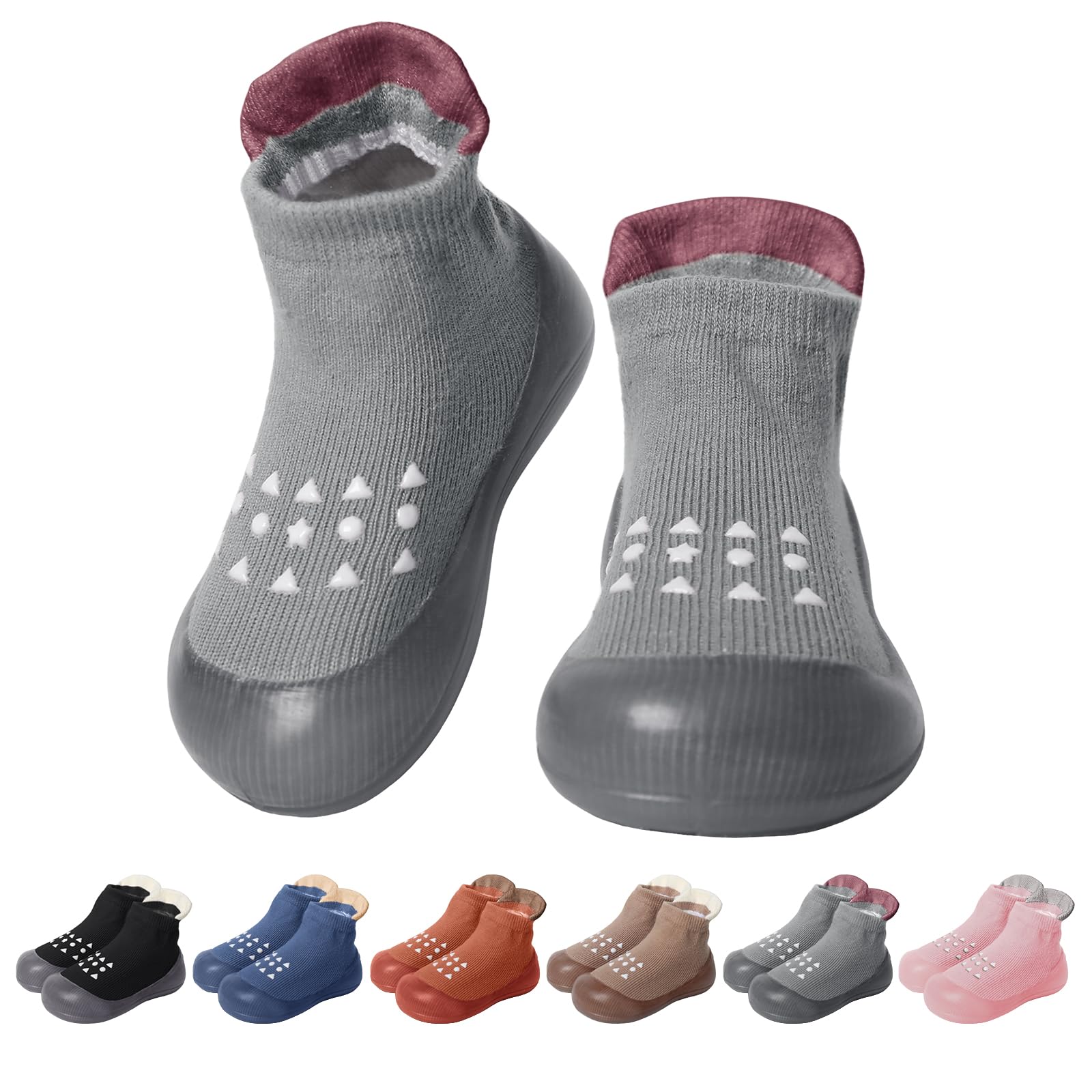 EDOTON Krabbelschuhe Baby Lauflernschuhe Kinder Sockenschuhe Rutschfeste Weiche Sohle Schuhe Babybodenschuhe für Mädchen Junge