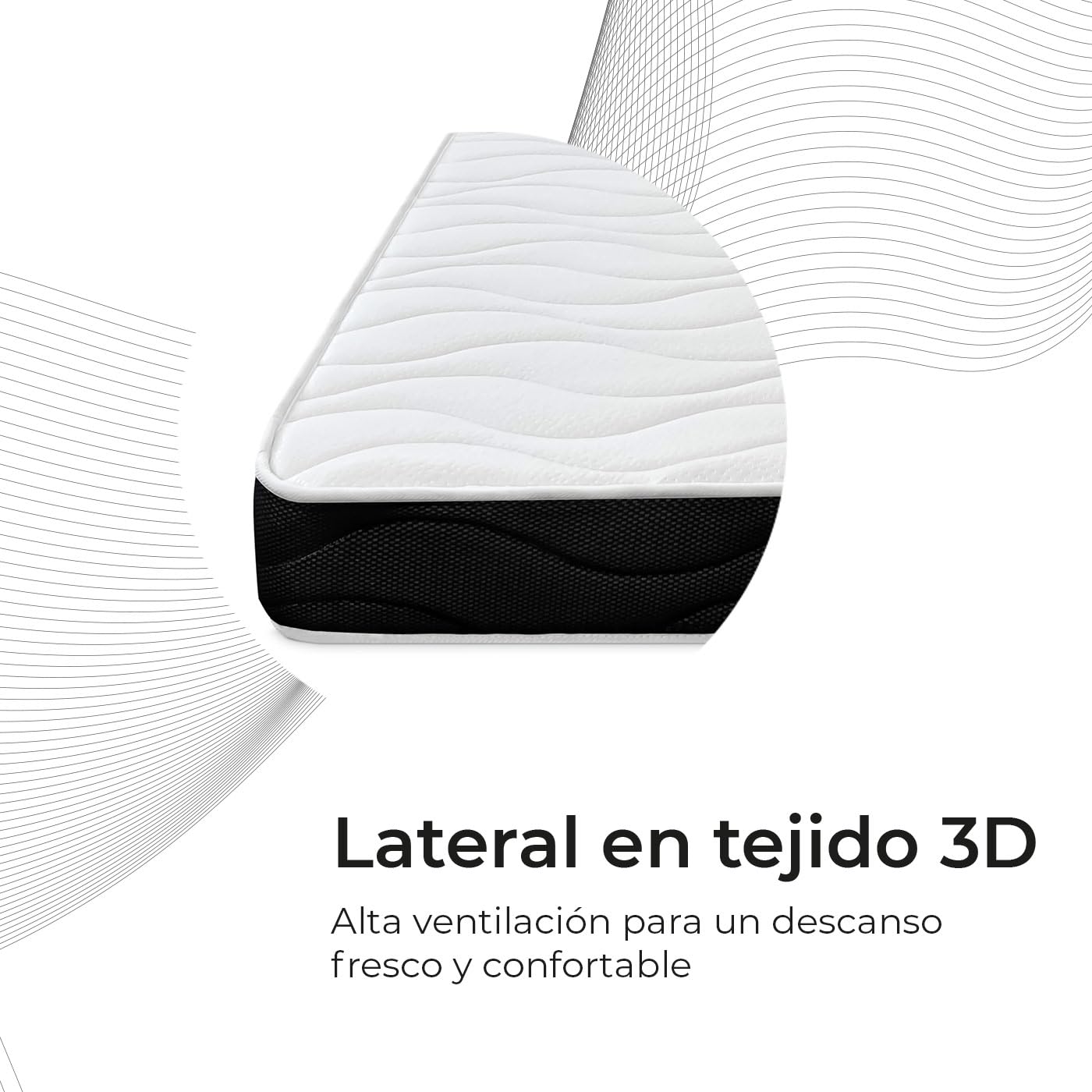 Somnia Descanso - Colchón Viscoelástico Versalles Reversible, con Viscosoft, Firmeza y Confort, Firmeza Media-Alta, Cara Invierno-Verano 90 x 190