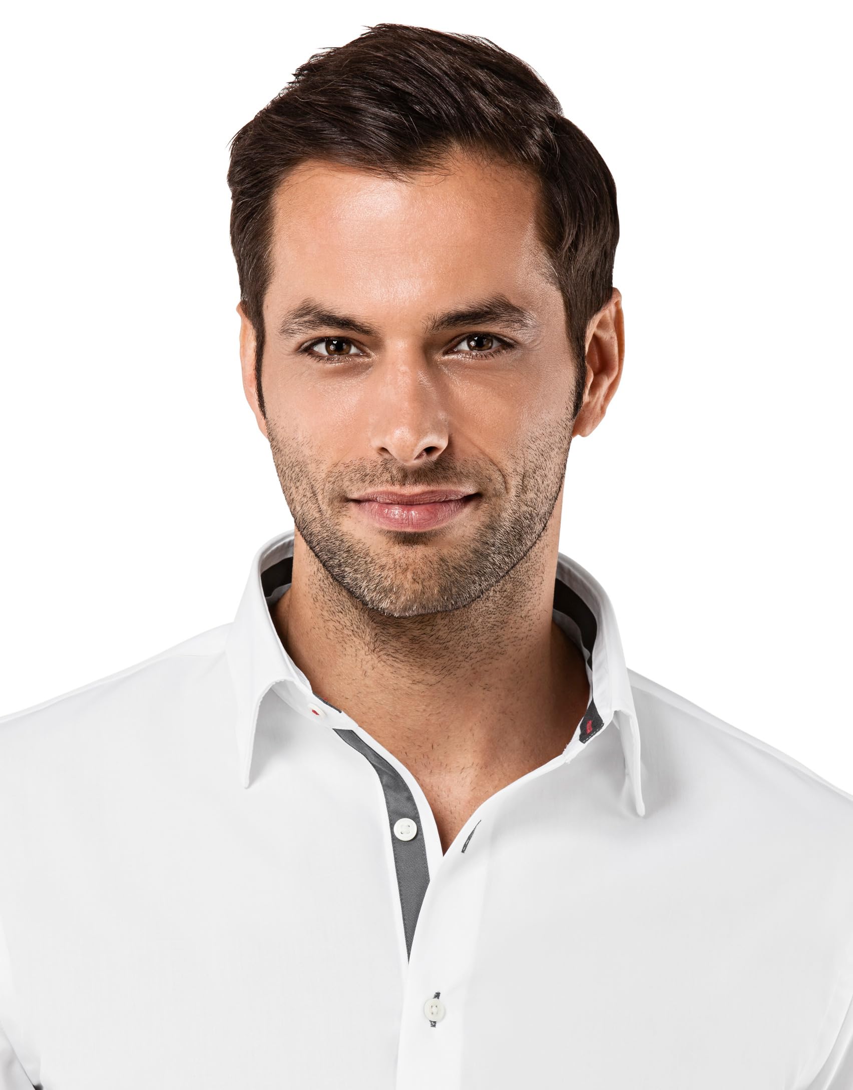 Vincenzo Boretti Camicia Uomo Eleganti, Taglio Aderente/Slim-Fit, Collo Classico, Manica Lunga, in Tinta Unita - Non Stiro/Non-Iron
