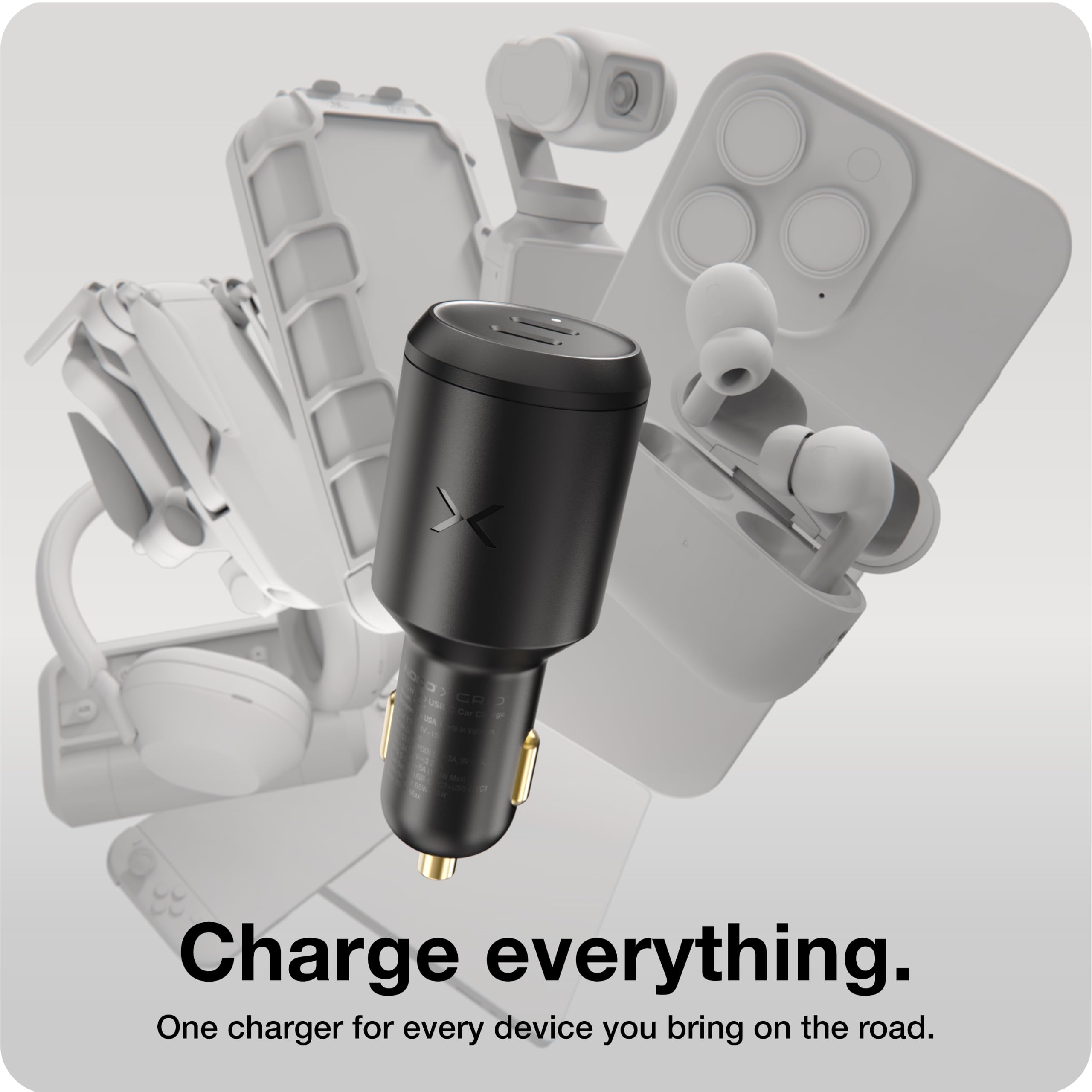 NOCO XGrid XV100 100W 2 Puertos USB-C Carga Rápida Cargador de Coche | Carga rápida para MacBook Pro / Air, iPhone 17 / 16 / 15, iPad Pro, Samsung Galaxy S25, AirPods, Steam Deck y más