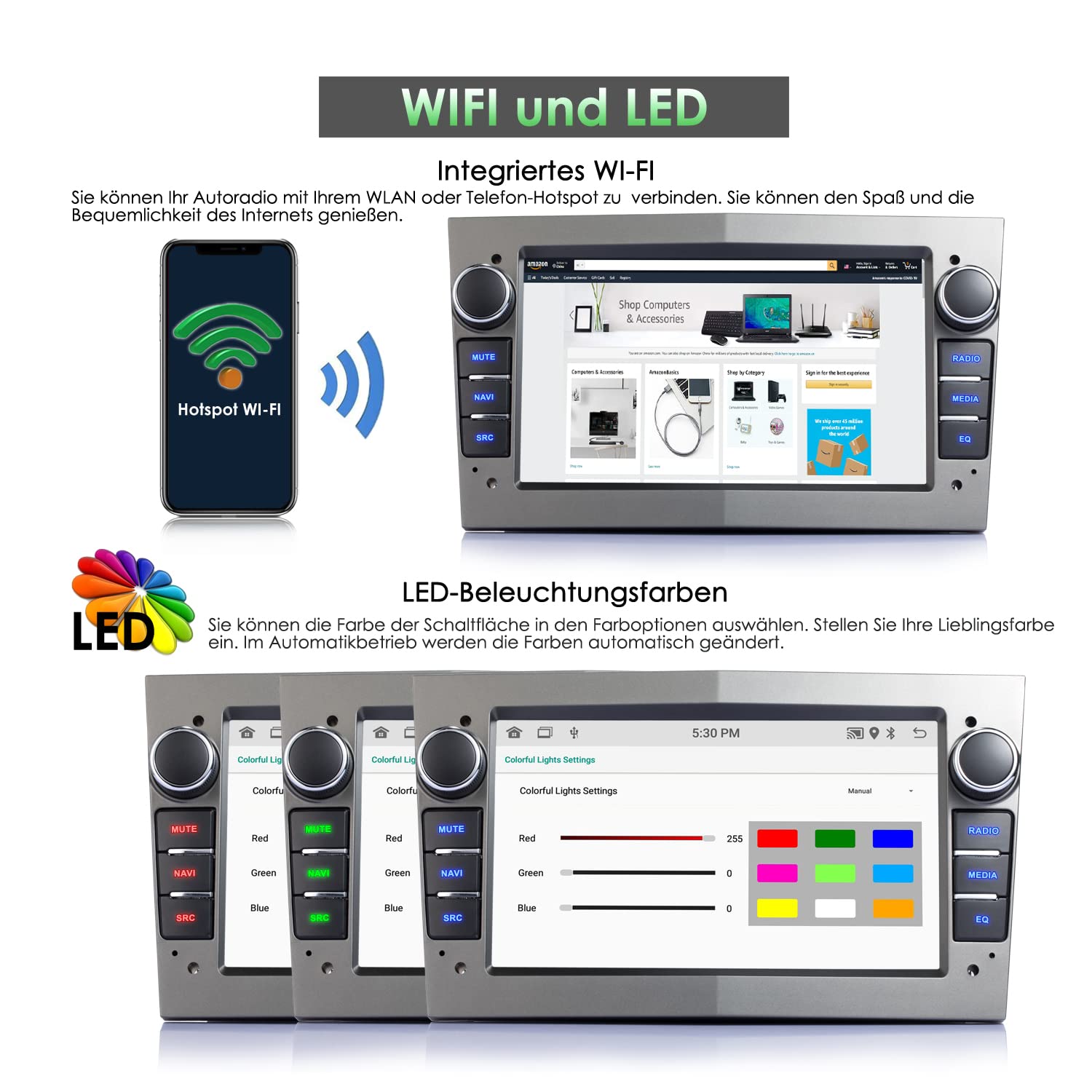 Android Autoradio DAB,Carplay, 7 Zoll Eadio Bluetooth Für Opel Astra,Corsa, Vectra,Zafira,Antara,Meriva,Vivaro,Combo,FM Radio,GPS,USB, Rückfahrkamera,WiFi,Lenkradsteuerung,7 Farbe Beleuchtung