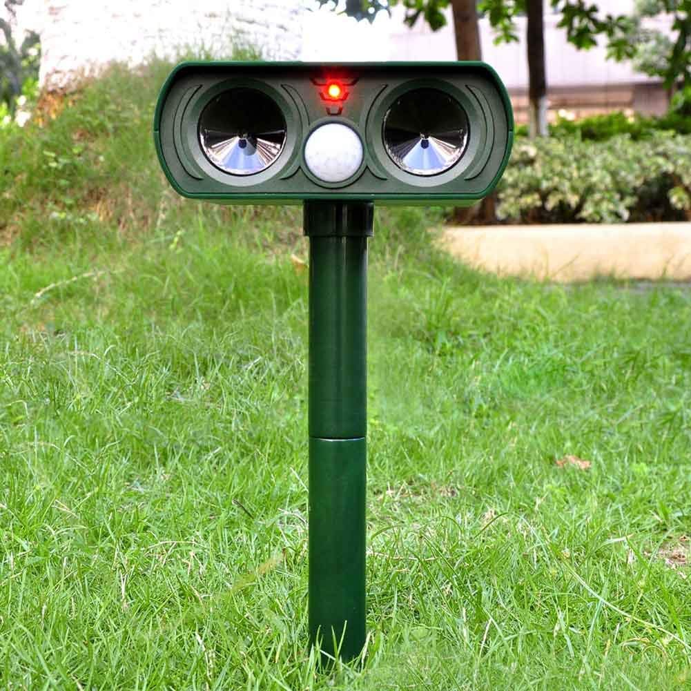 Energía Solar Ultrasonidos Plagas Repelente de Animales Cargador de jardín Gato Perro Impermeable Scarer Control Granja Jardín Jardín Repelente para Gatos Perros Pájaros Mofetas (Estilo 1)