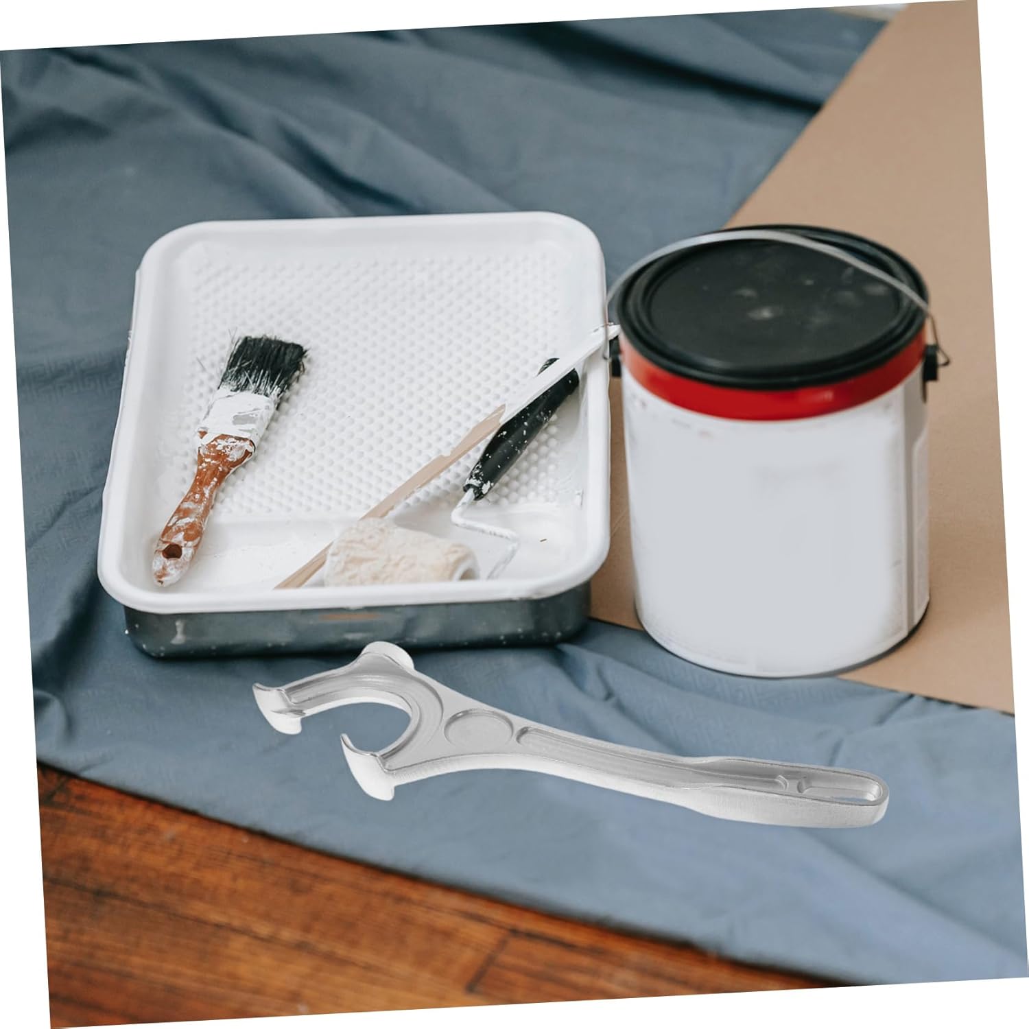Aluminum Lid Remover Tool Bucket Opener for Effortless Use Home and Commercial Kitchens Metal Design for Food Storage Containers