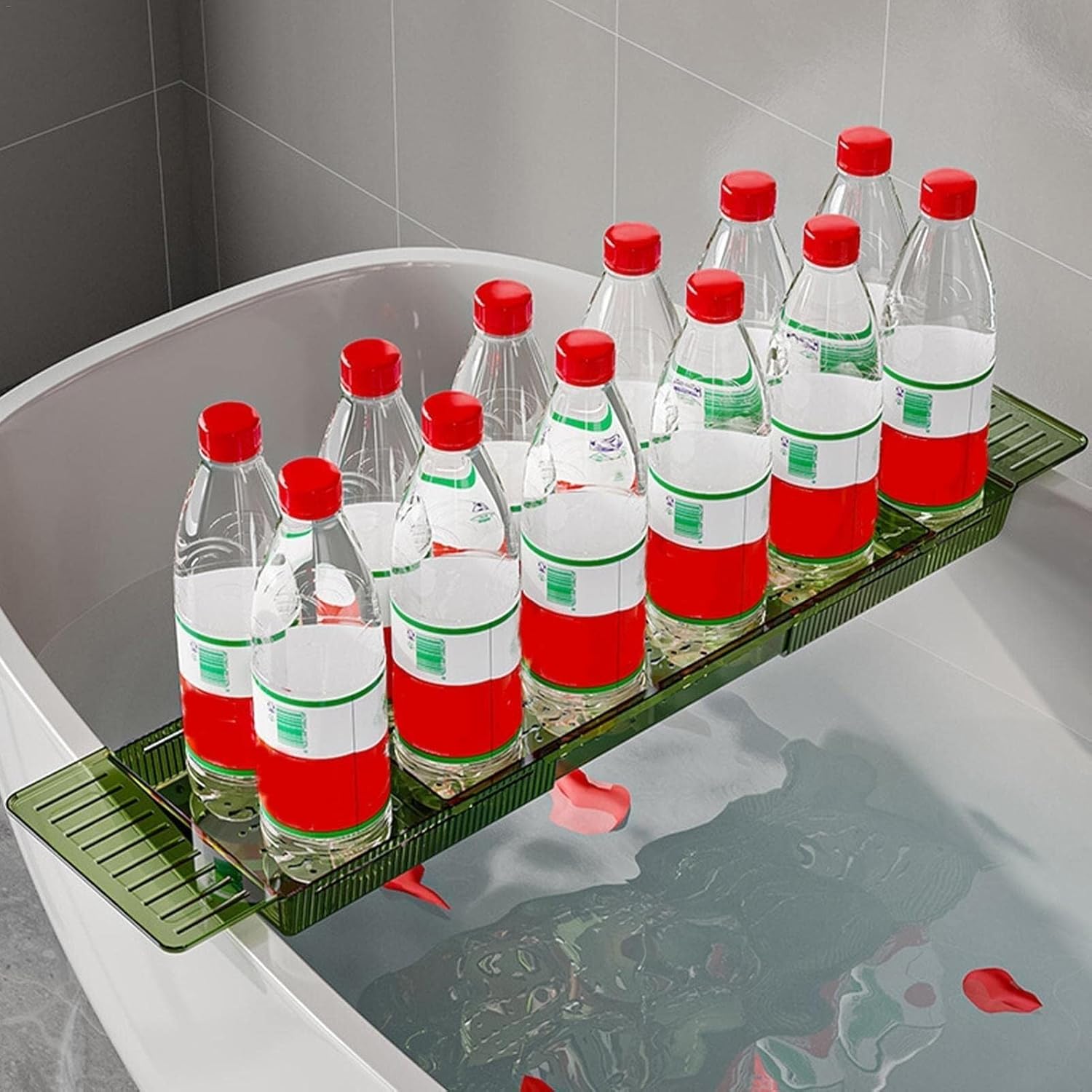 Expandable Bath Tray | Luxury Bathtub for Relaxing Time Multifunctional Organizer Books, Wine, Phone Adjustable, Non-Slip, Ideal Gift Any Occasion，Black