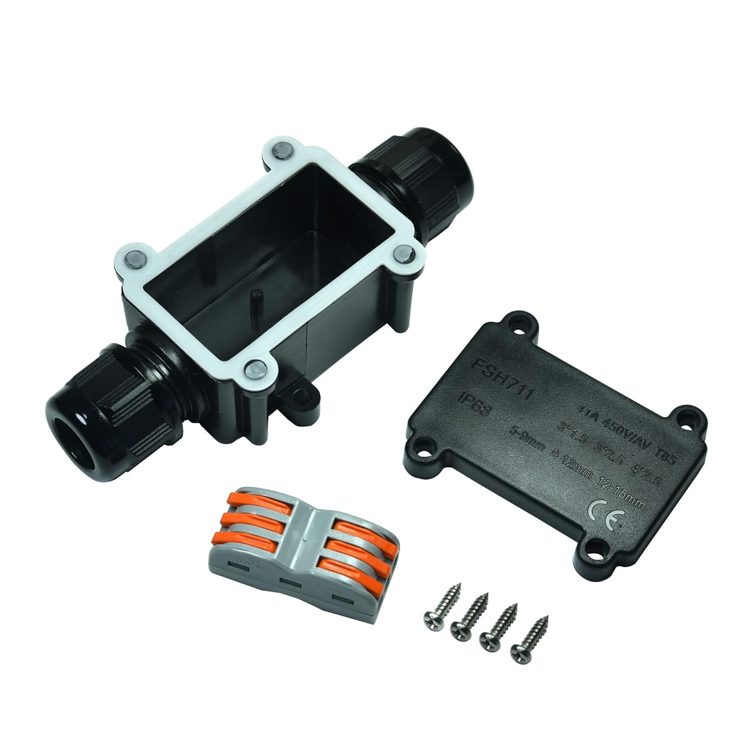 Waterproof IP68 External Junction Box, 2 Way Plug Line M20 Coaxial