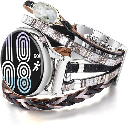 Correa de reloj bohemia con cuentas de 0.78 pulgadas compatible con Samsung Galaxy Watch 645Active 2 Watch Band 1.575 pulgadas, 1.732 pulgadas,