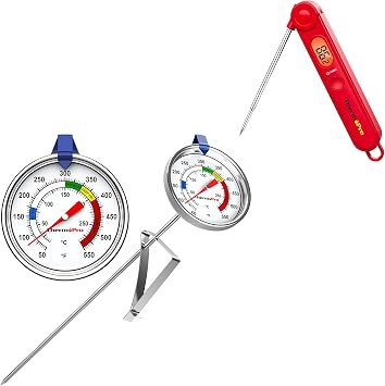 ThermoPro TP03B Digital Meat Thermometer for Cooking and ThermoPro Candy Thermometer with Pot Clip