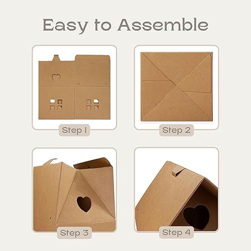 Miniatura 4 de Boxes Craftory Paquete de 5 cajas de regalo con forma de casa (7.87 x 7.87 x 7.08 pulgadas), cajas de mansión ideales para cajas de regalo de