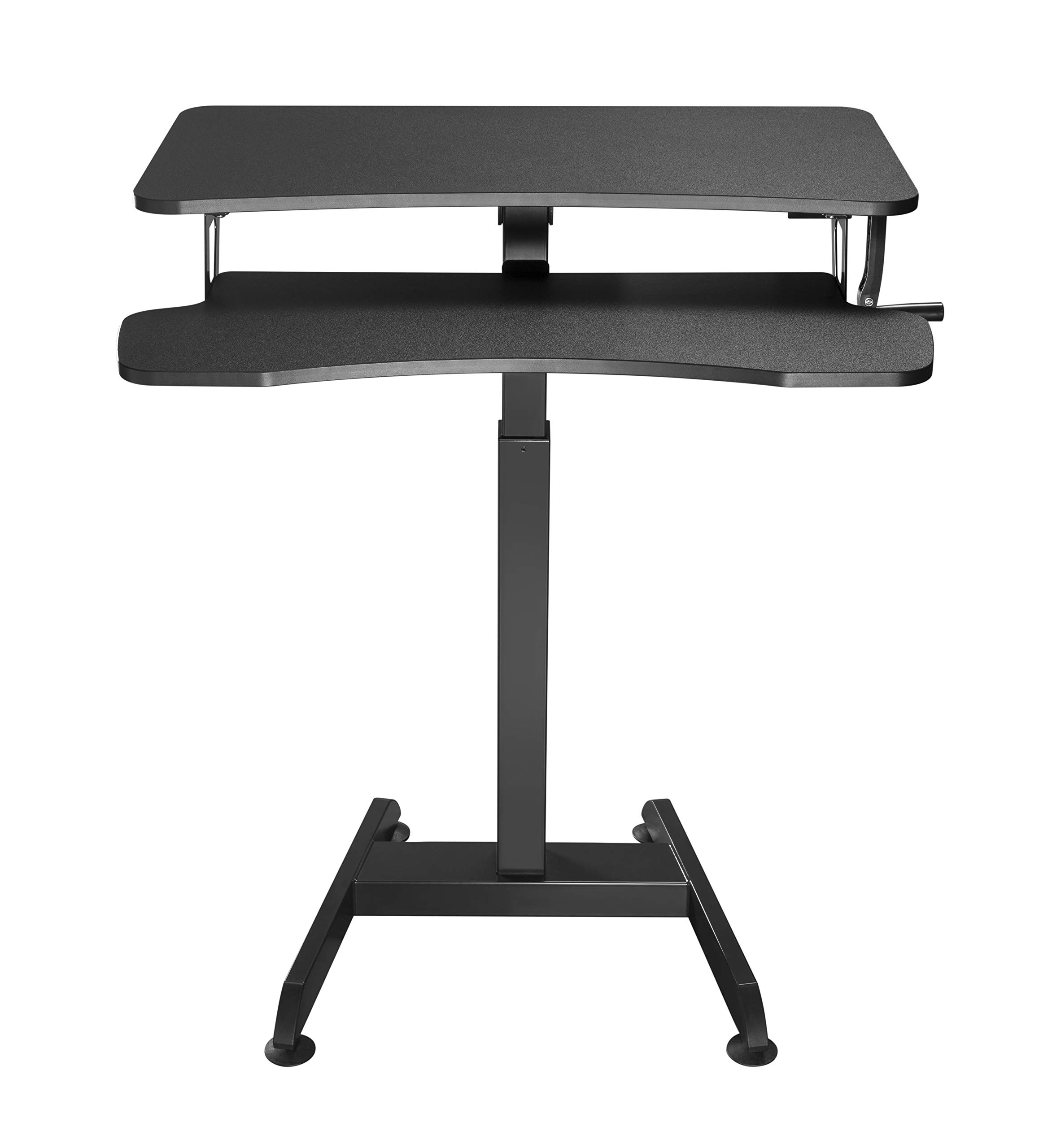 HALTERUNGSPROFI Manuell Höhenverstellbares Pult (74-124cm) Workstation Schreibtisch, zum Arbeiten im Sitzen oder Stehen SSAT-01MS