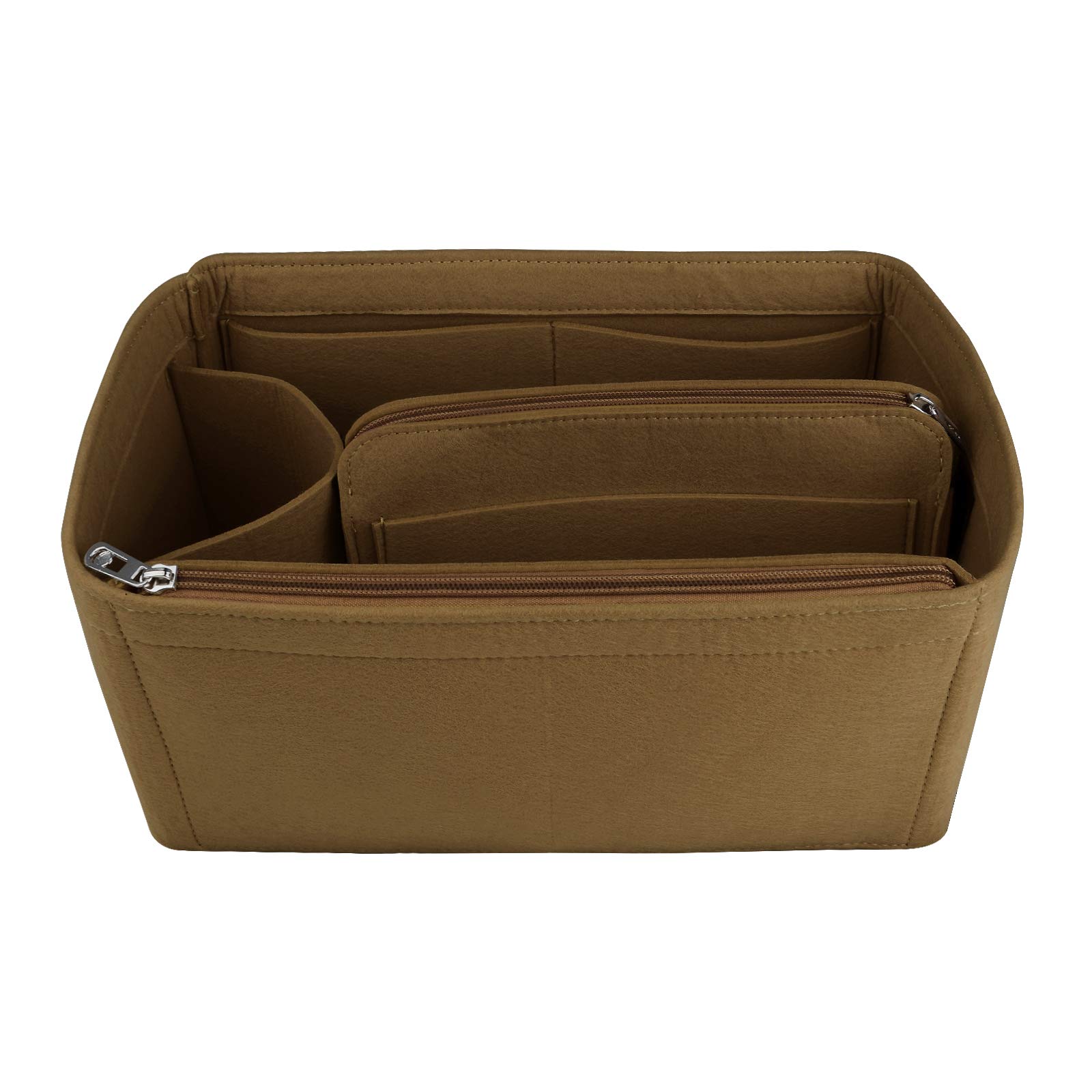 Notag Brown Bag Organiser Felt Bag Organiser Insert Handbag Multi Pocket Tote Organiser Bag (, Large)