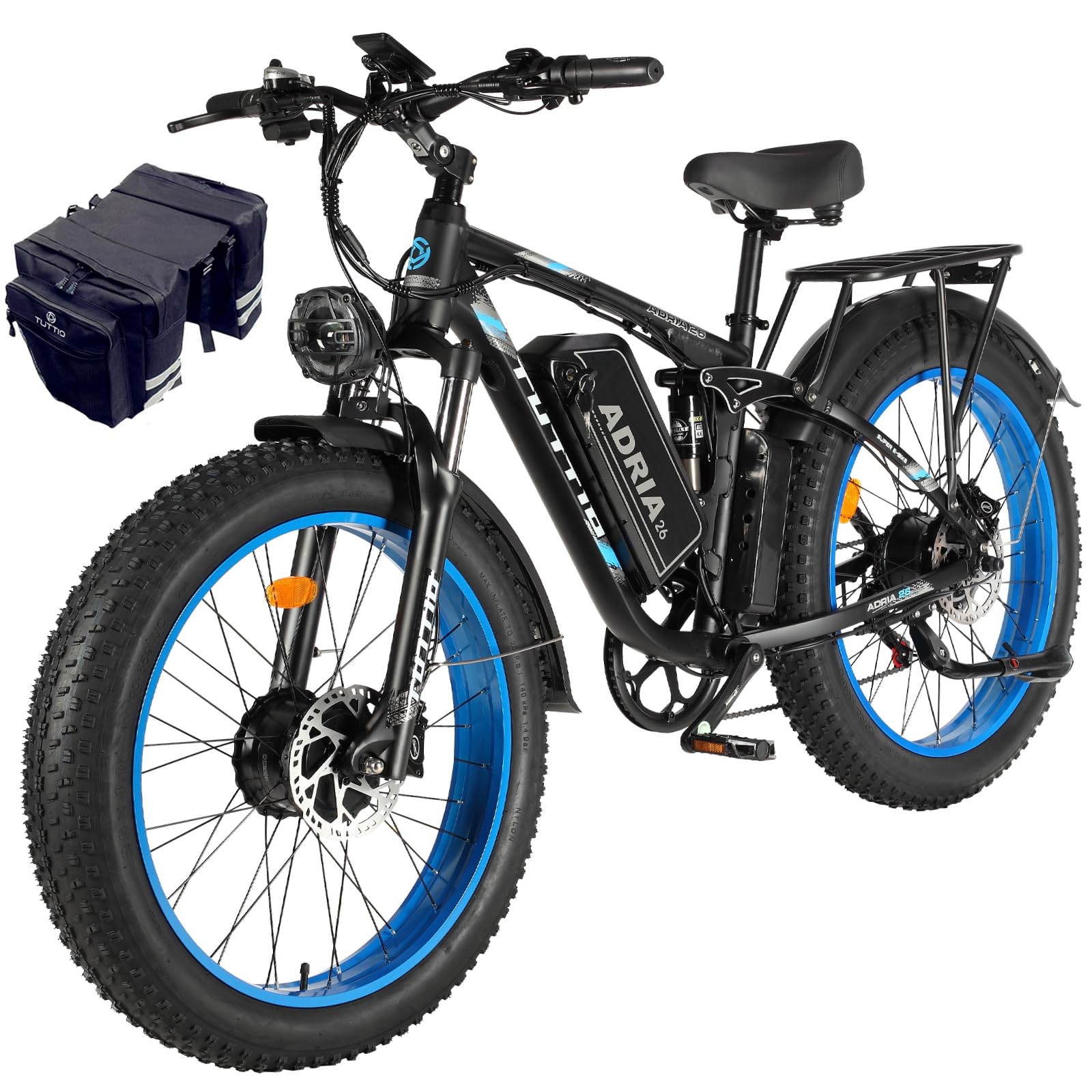 koonkex Tuttio Peak Dual-Motor-Electric-Bike for Adults-Men, 40-46MPH-Fast-Ebike Wiht 52V 30AH, 26