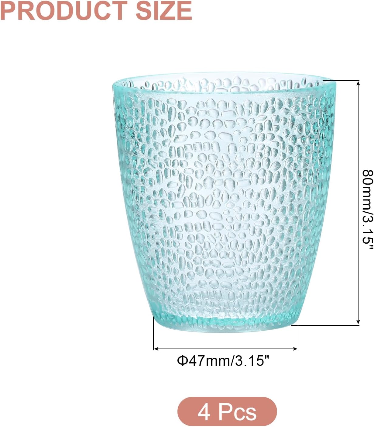 uxcell 7oz Acrylic Drinking Glasses, 4Pcs Plastic Reusable Tumblers Drinkware Unbreakable Water Glasses Cups Stackable & Dishwasher Safe for Home Outdoors Restaurant, Light Blue - Image 2