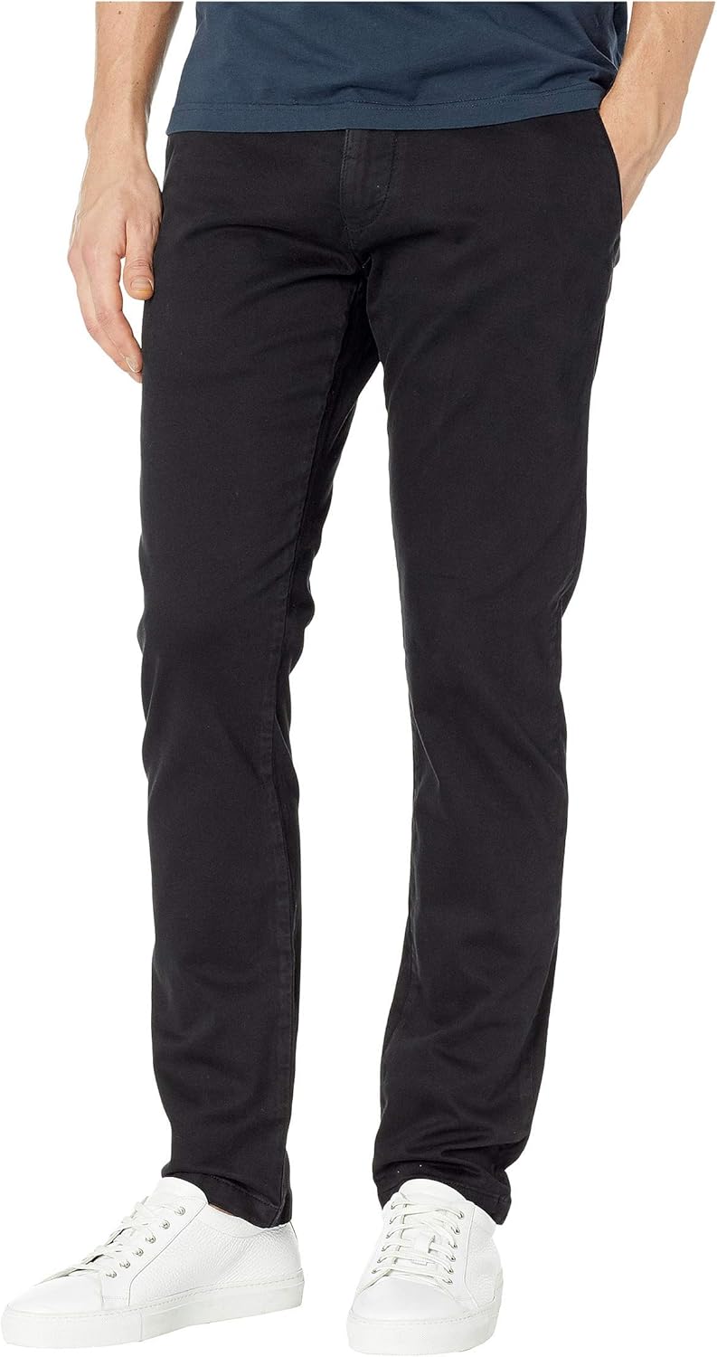 Mavi Men's Johnny Regular Rise Slim Leg Chino Pants, Black Sateen Twill 33 x 32