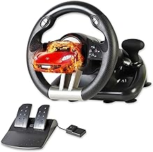 R1+ Racing Wheel 2021 Ver. - Steering Wheel with Sensitive Pedal – fully supports : XBOX ONE, XBOX Series X&S, PS4, PS3, Switch, PC, iOS, Android - Xbox One Steering Wheel, PS4 Steering Wheel, PC Gaming Wheel