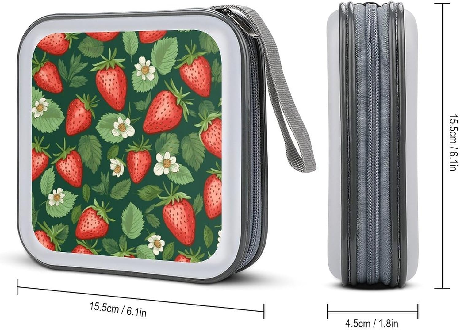 Fresh Strawberries And Leaves CD Case CD Storage Box DVD Sleeves