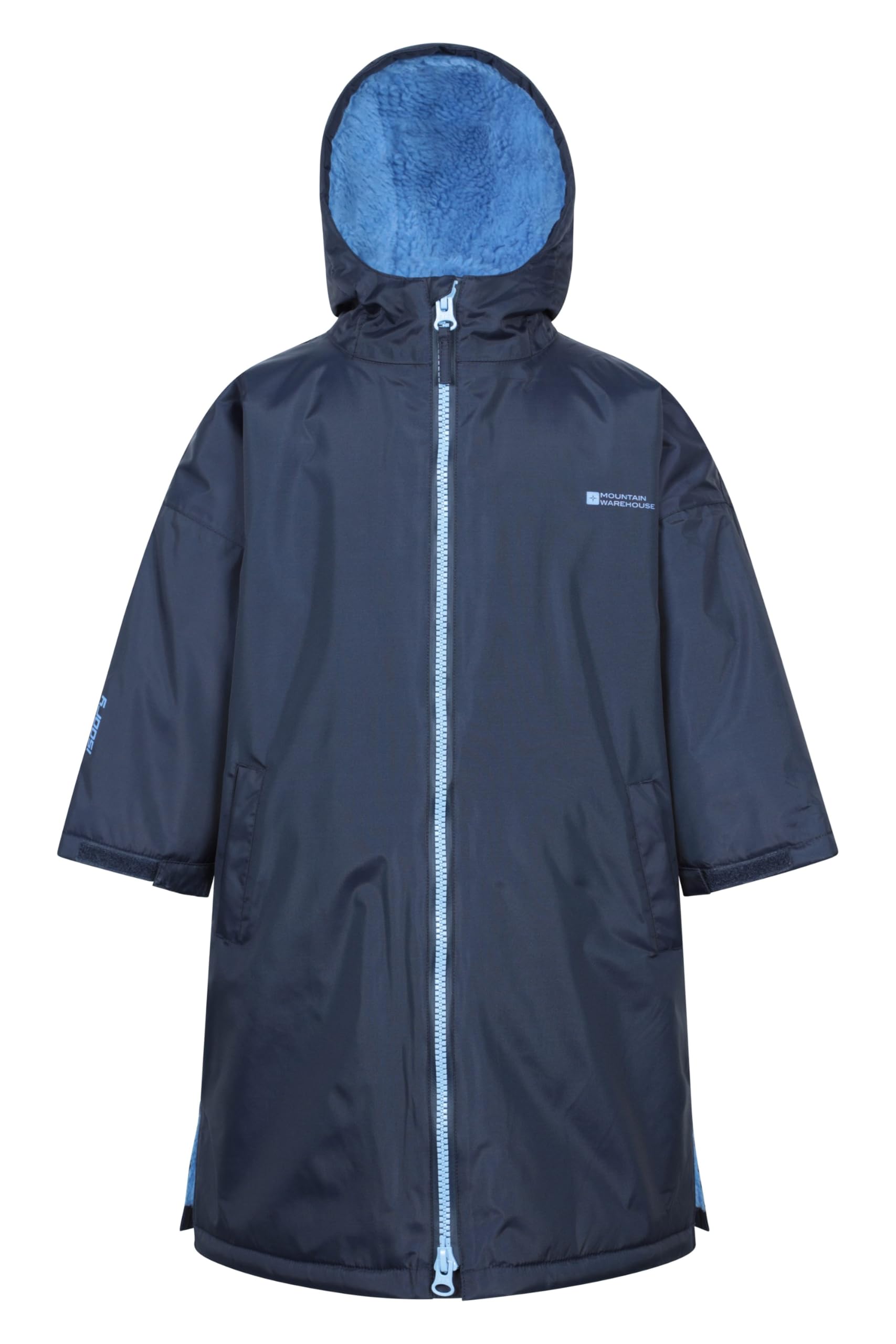 Mountain Warehouse Boys Navy Tidal Kids Waterproof Changing Robe - Isotherm & Windproof Beachwear With Fleece Lining, For & Girls - Best For Beach, Swimming & Pool Large