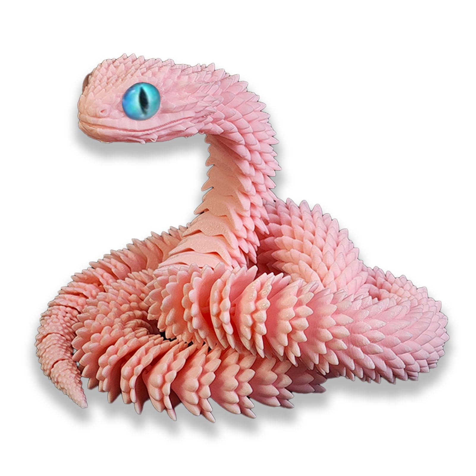 SpirWoRchlan 3D Printed Animals, 3D Printed Snake Fidget Toy, 3D Print Articulated Snake Animal Model, Fidget Mini Animals Toy Articular Mobility Toys for Adults and Kids Autisms/ADHDs Pink 60cm