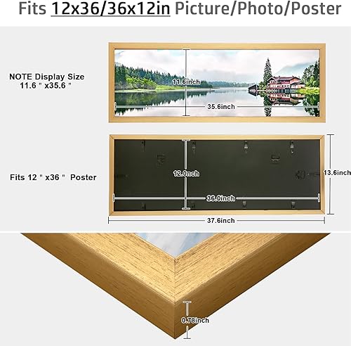 Vista 505 de Marco gris rústico de 18 x 24 pulgadas, marco para póster de 18 x 24 pulgadas, color gris envejecido, grande, retro, natural, 24 x 18 pulgadas