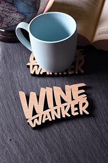 Individual 'Wine Wanker' Coaster - Sweary Gift - Rude Gift. Swear Gift. Cheeky Gift. Naughty Coaster. Adult Humour. Insulting gift.