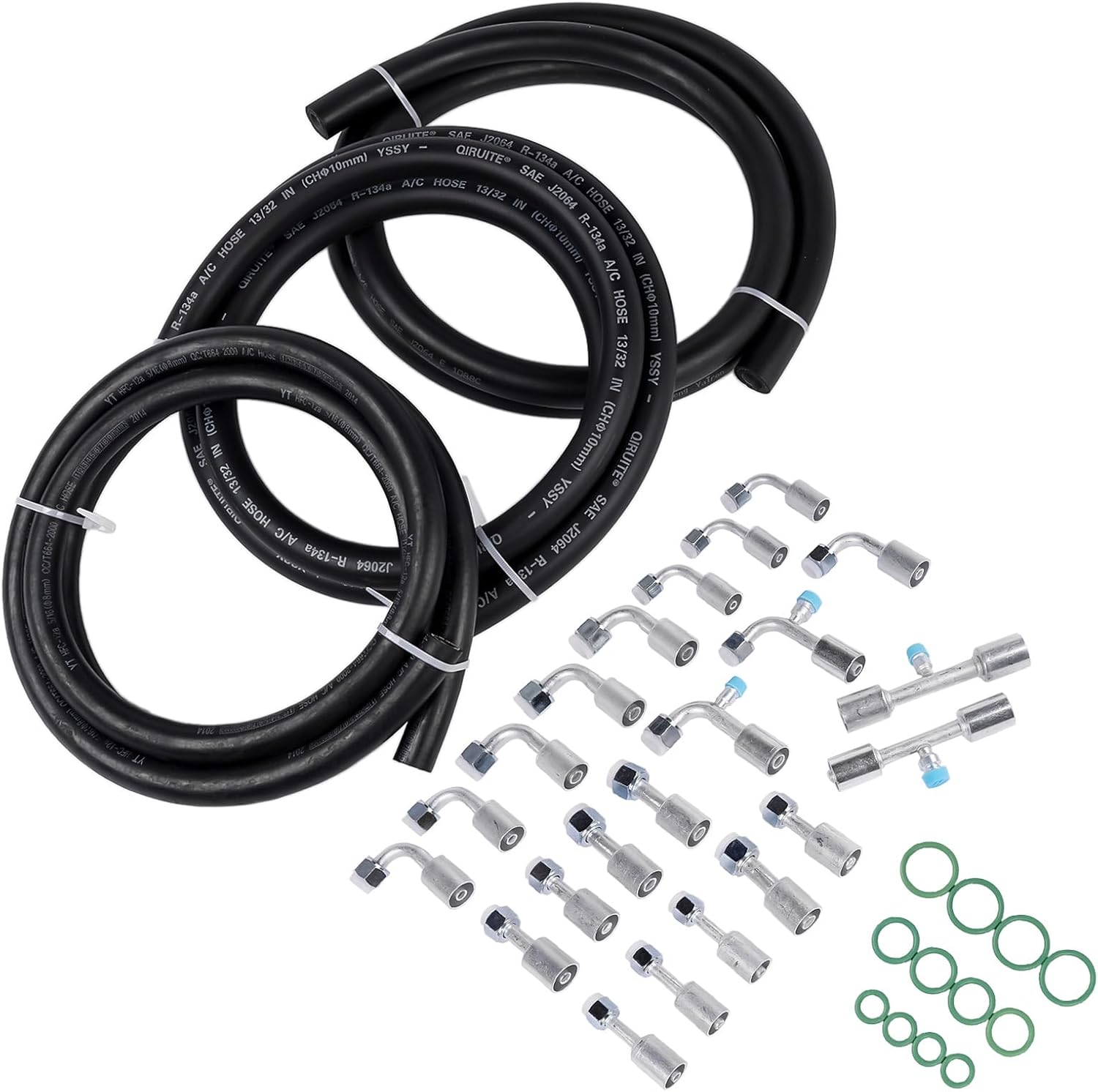 25PCS Air Conditioning Hose and Fitting Kit Includes #6#8#10 AC Fittings & 6.5ft #6#8#10 AC Hoses Weonefit