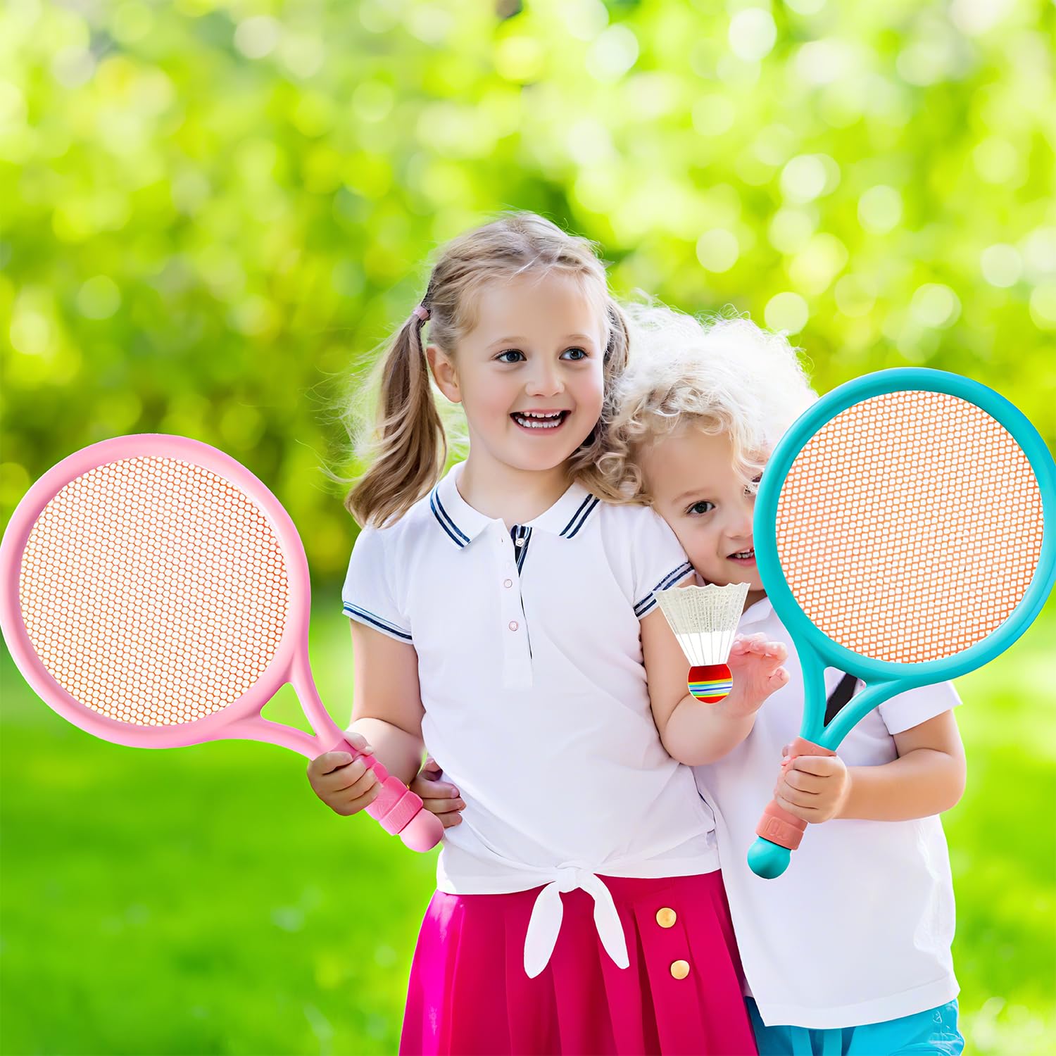 Raqueta de Tenis para Niños Interior y Exterior Azul Rosa
