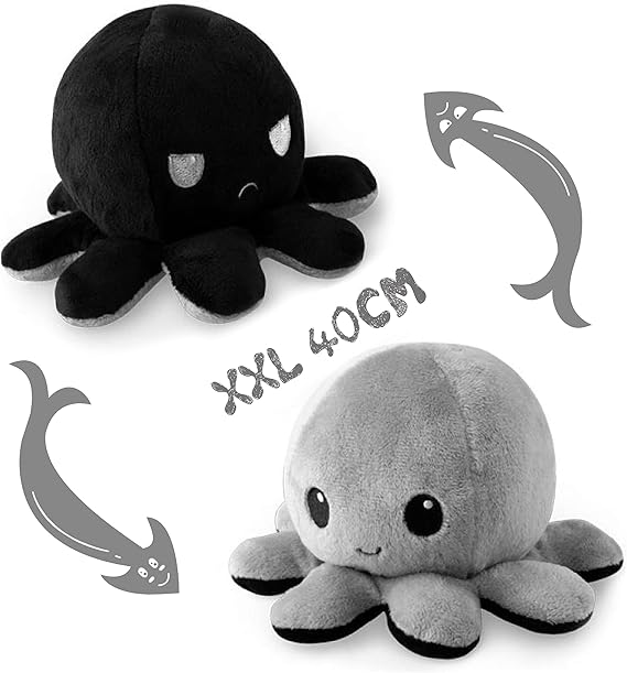Stimmungs Oktopus Kuscheltier,Reversible Mood Octopus Plüschtier XXL, Flip Doppelseitige ...