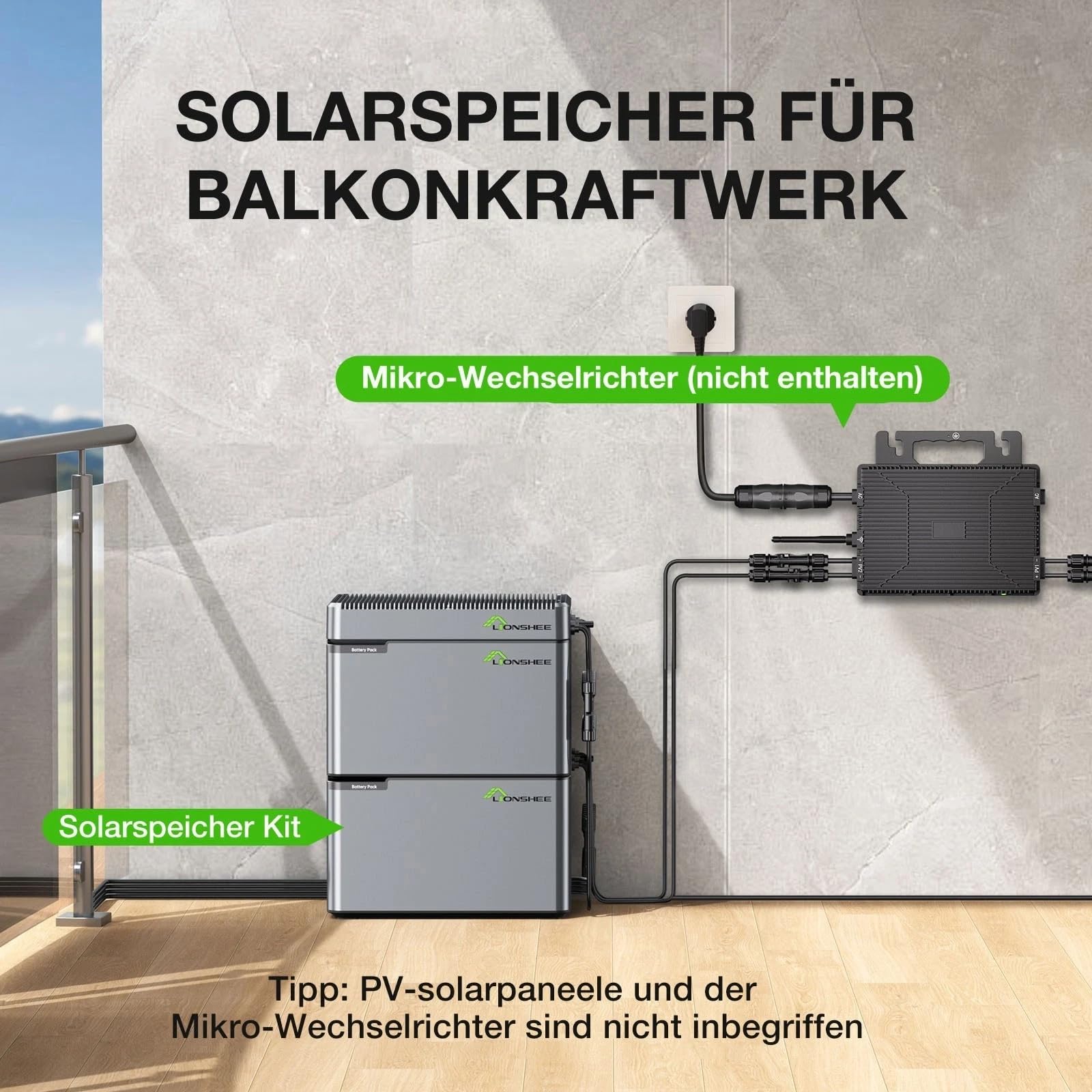 2x1024Wh LiFePO4 Batterien und PV-HUB Speichersystem