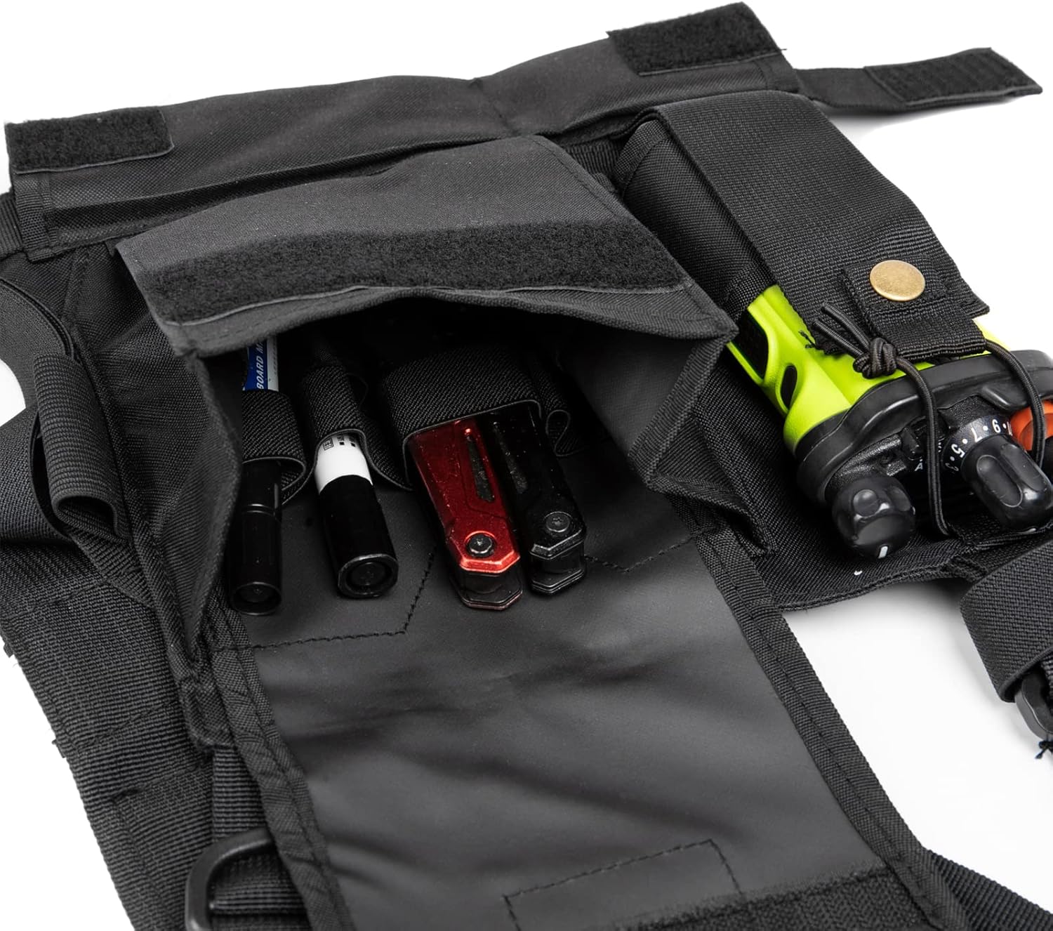 LUITON Radio Chest Harness with Reflective Strips Shoulder Holster Radio Vest Holder Two Way Radio Vest Rig Walkie Talkie Case with Front Pack Pouch for Motorola/Midland/Baofeng/Retevis - Image 7