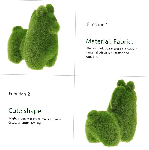 Miniatura 6 de Garneck Miniature Bunnies Plant Vase Artifical Animal Turf Grass Green Grass Rabbit Figurien Preserved Animal Fake Simulation False Doll Container