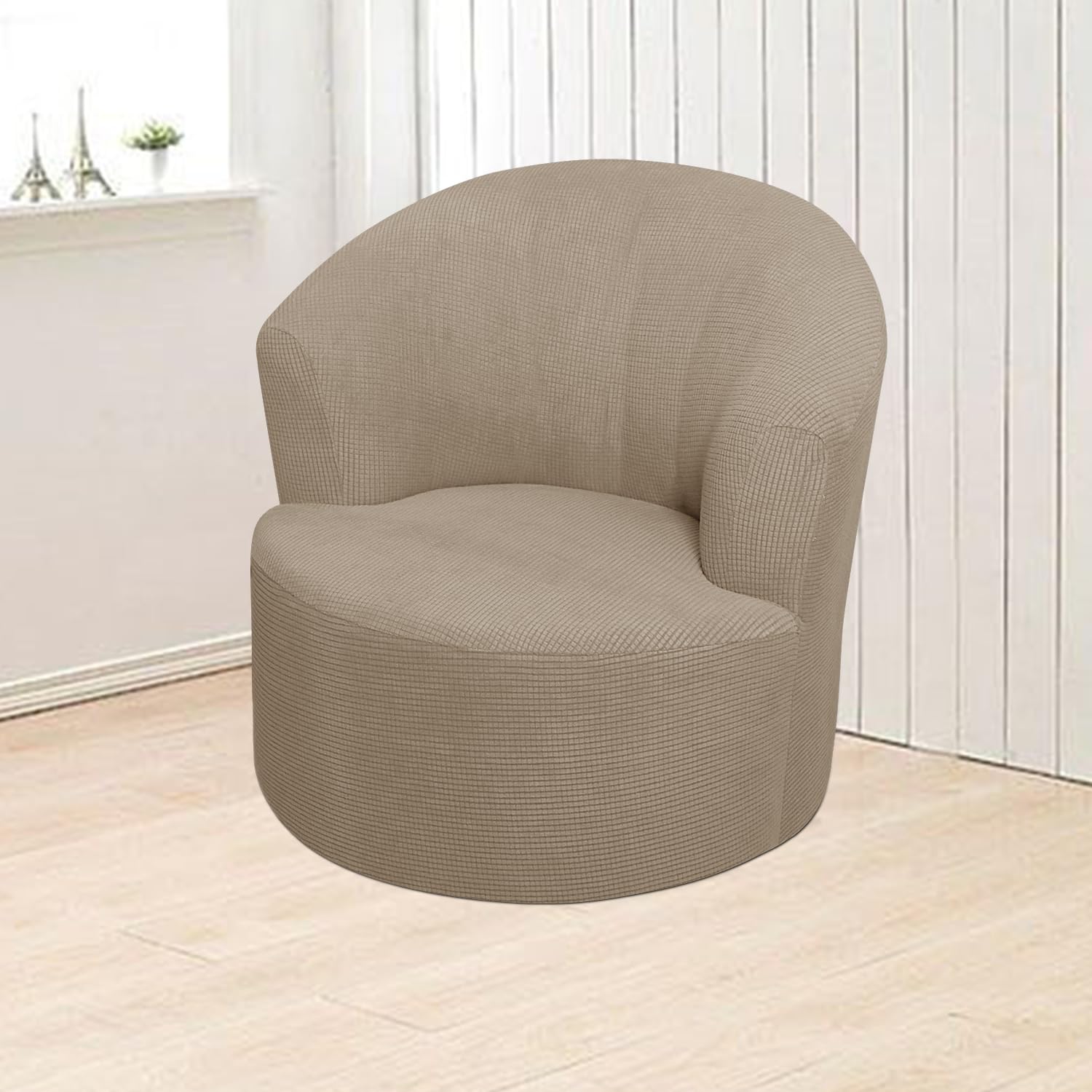 SZJIAHTM Round Club Swivel Barrel Chair Cover Modern Accent Round Club Armchair Slipcover Soft Stretch Chair Covers for Living Room