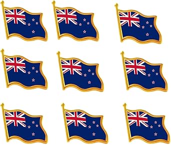 10/20/50/100 Pack Metal new Zealand Flag Lapel Pin Waving New Zealander Kiwi Pins bulk Patriotic Badge Souvenir Gifts