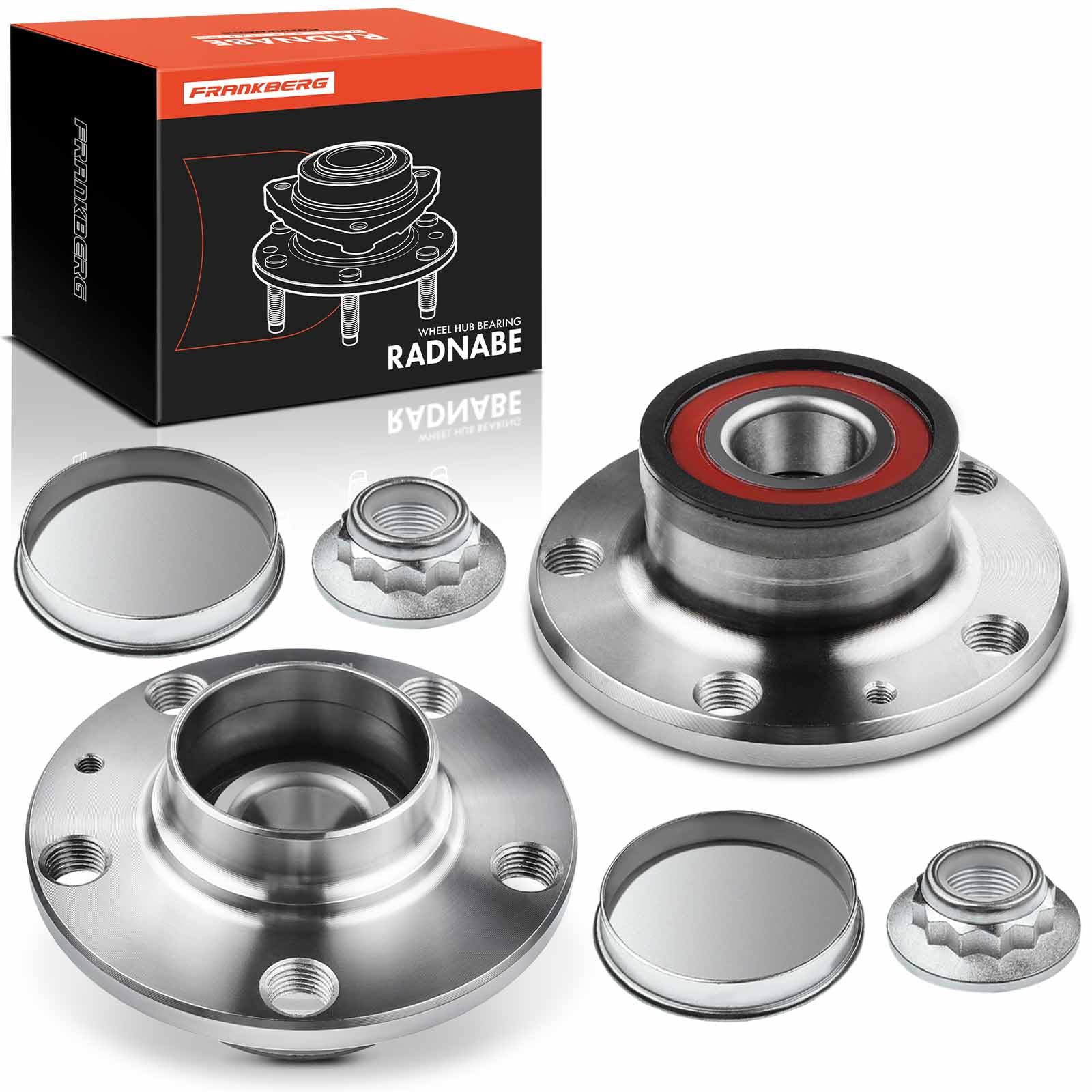Frankberg 2x Wheel Bearing Hub Rear Compatible with A1 8X1 8XK 2010-2018 Ibiza Mk III 6L1 2002-2009 Fabia I 6Y2 1999-2008 Fox 5Z1 5Z3 5Z4 2005-2011 Polo 9N_ 2001-2009 Replace# VKBA3567 6Q0598611