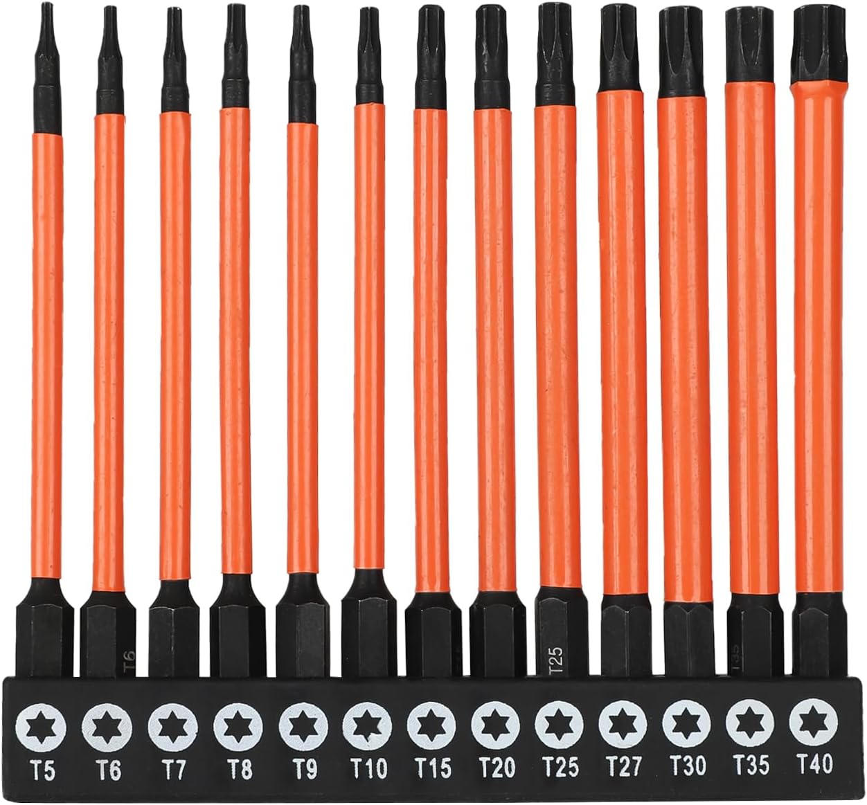 13 Pcs Impact Driver Bit Set Magnetic Long Drill Bit Set 3.93'' Screwdriver Bits with 1/4" Hex Shank, T25 Torx Bits for Impact Driver