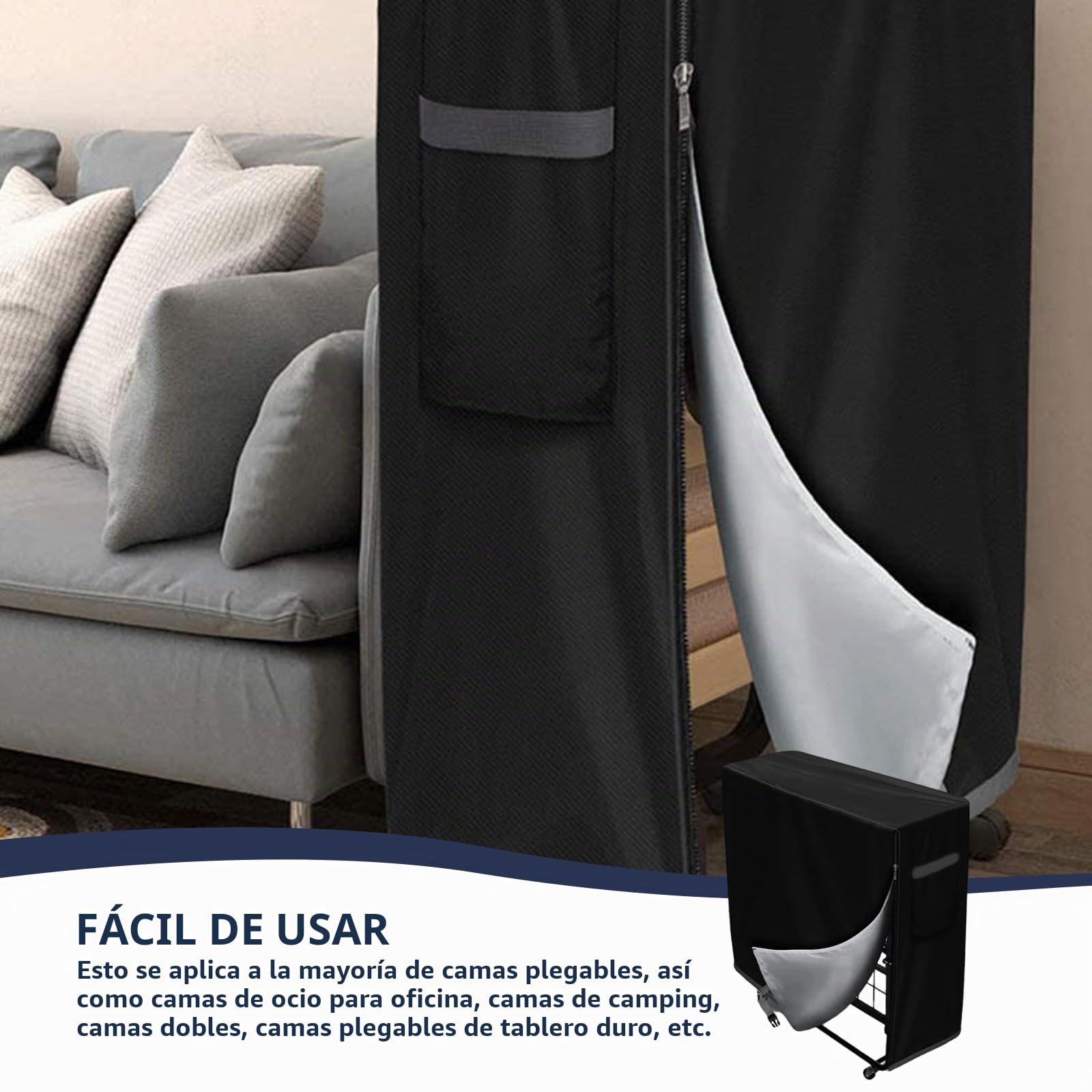 Funda de edredón plegable para cama de invitados, funda protectora impermeable a prueba de polvo, bolsa de almacenamiento multifuncional
