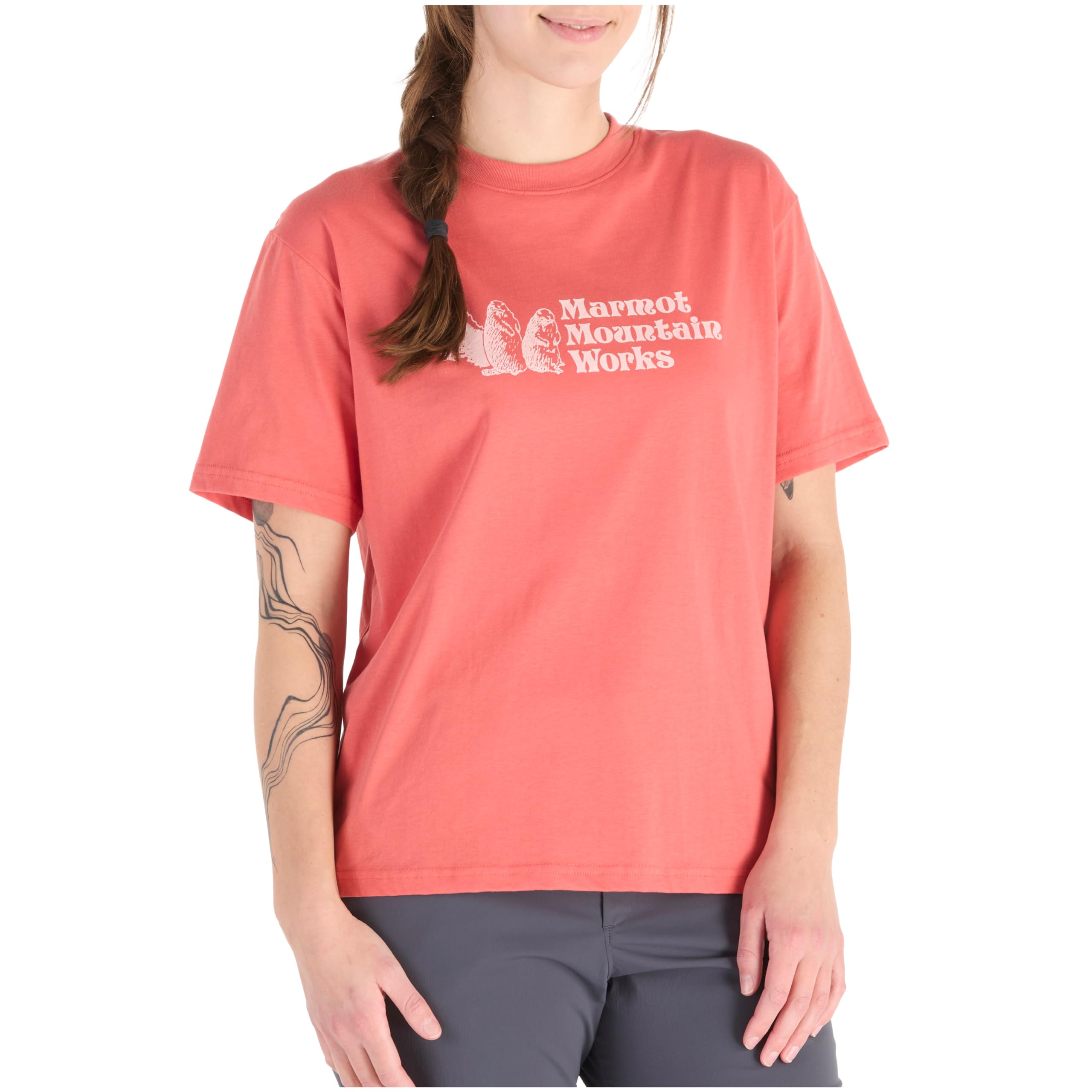 MARMOT Women's MMW Short-Sleeve Tee Shirt - Screen Printed Graphic on Soft, Breathable, Eco-Friendly Cotton/Poly Blend