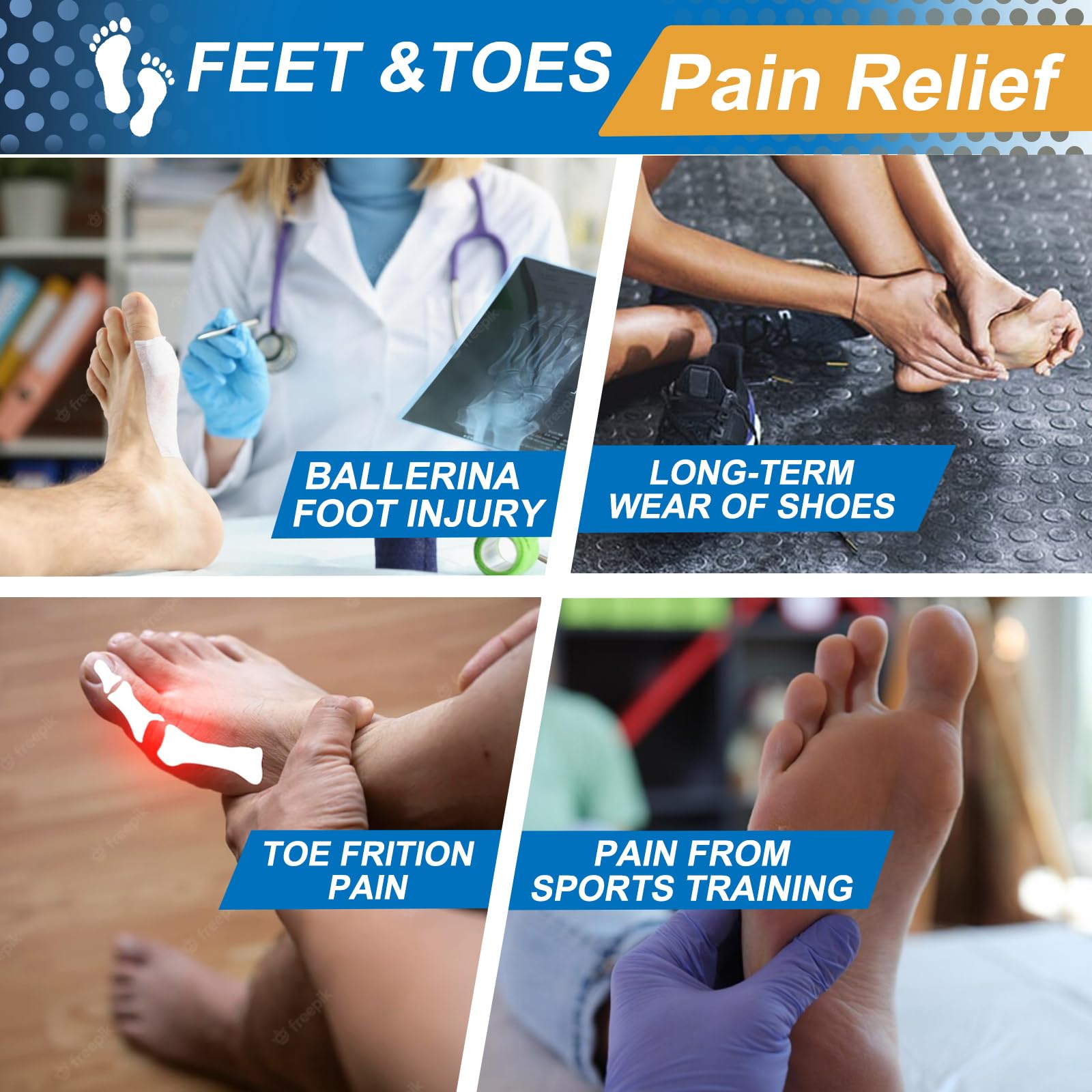 4 PCS Protezione Dita Piedi, Salvapunte in Silicone, Salvapunta per Scarpe a Punta Ballet e Danza Classica, Piede Suggerimento Manicotto